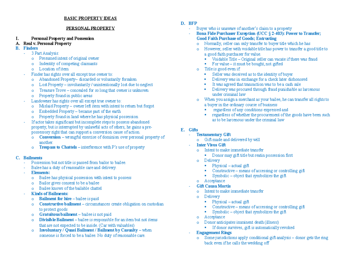 Super Final Property Outline (Spring 2010 ) v4 - BASIC PROPERTY IDEAS ...