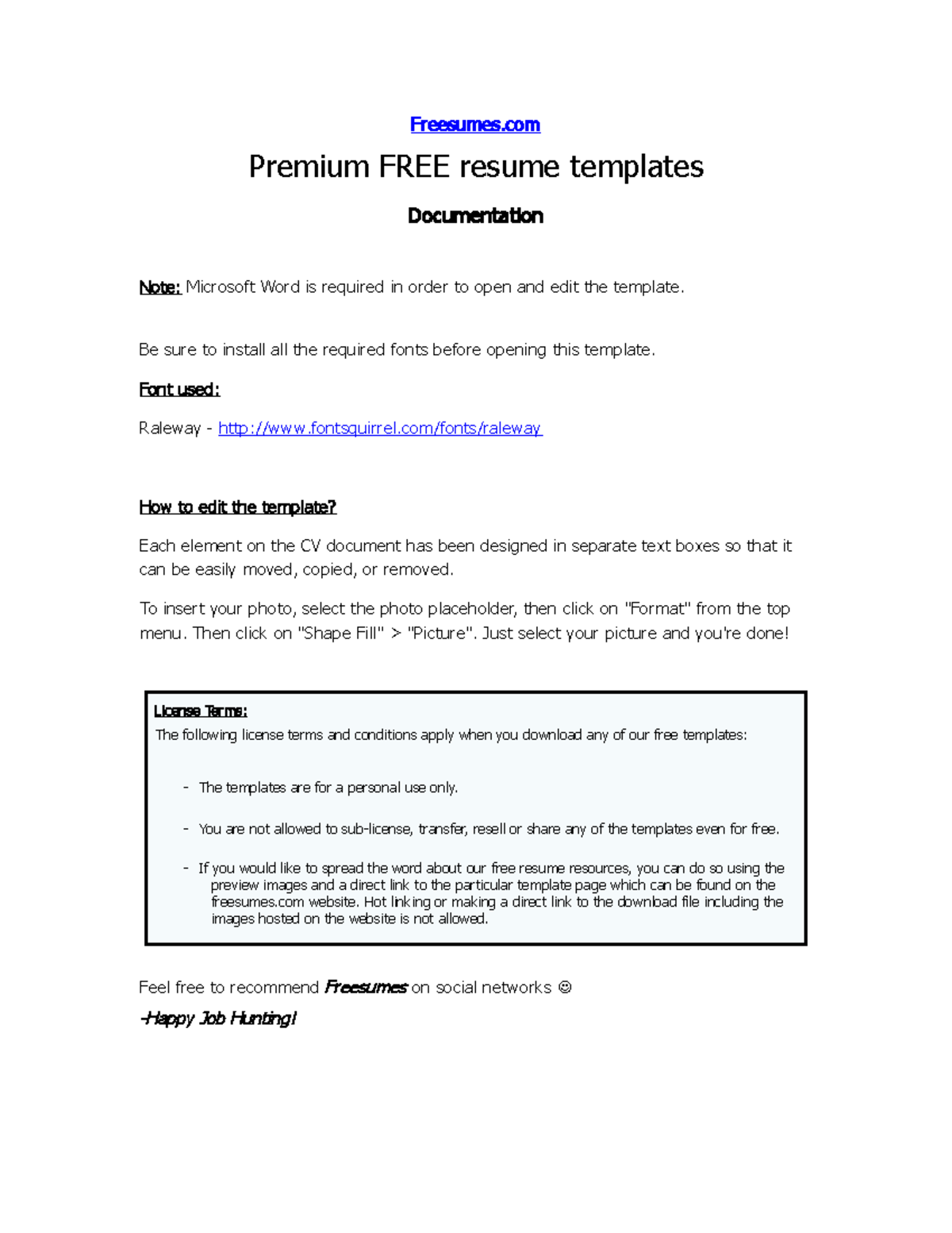 Documentation - soal - Freesumes Premium FREE resume templates ...