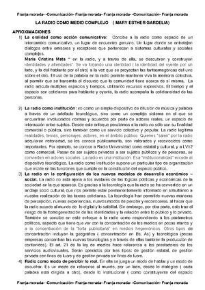 Resumen Radiofónica - Resumen Radiofónica Unidad 1: PENSAR RADIO La ...