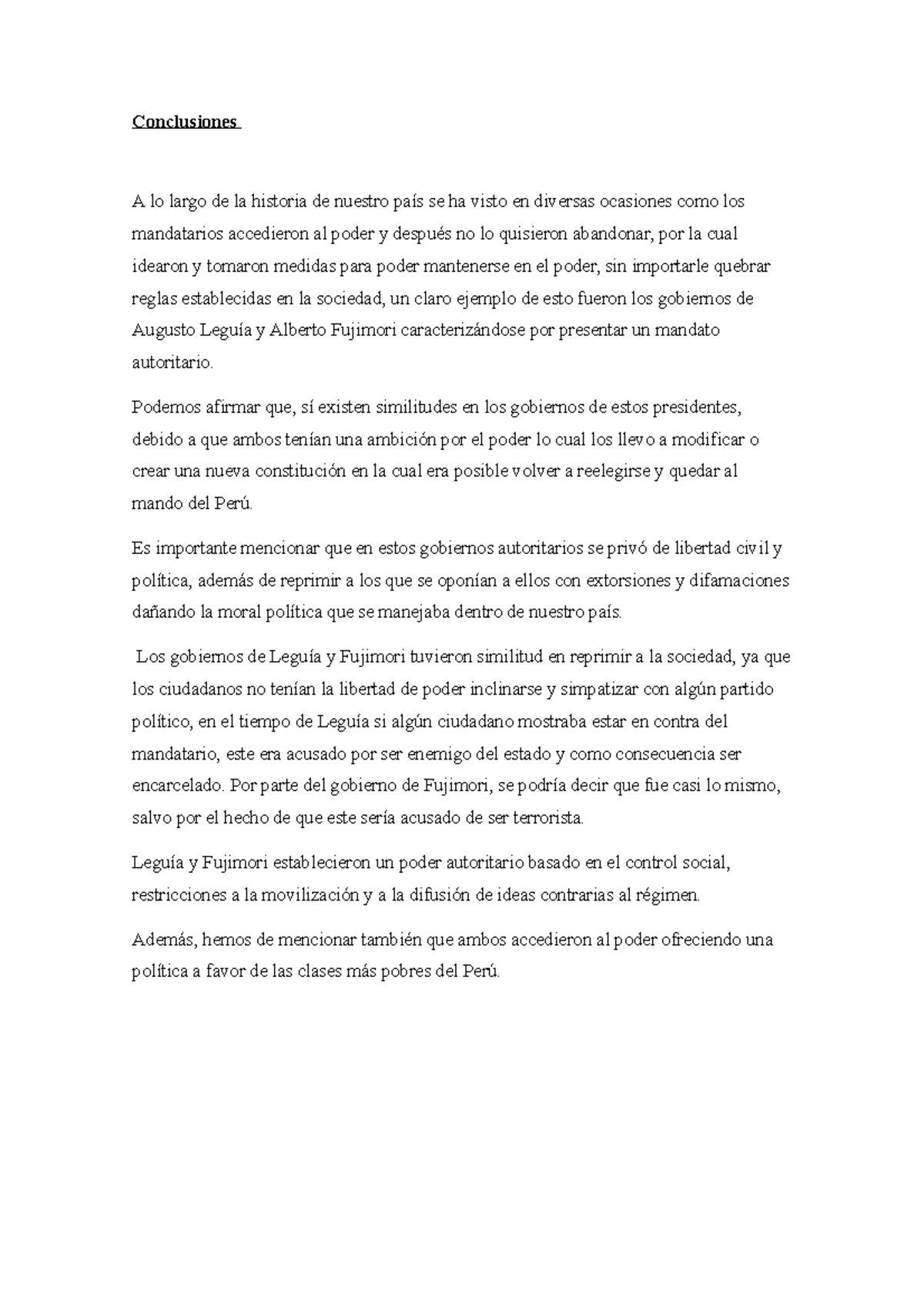 Conclusiones - Podemos afirmar que, sí existen similitudes en los ...