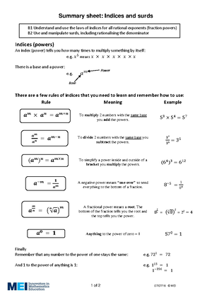 Algebra part 1 - Instructions Use black ink or ball-point pen. If ...