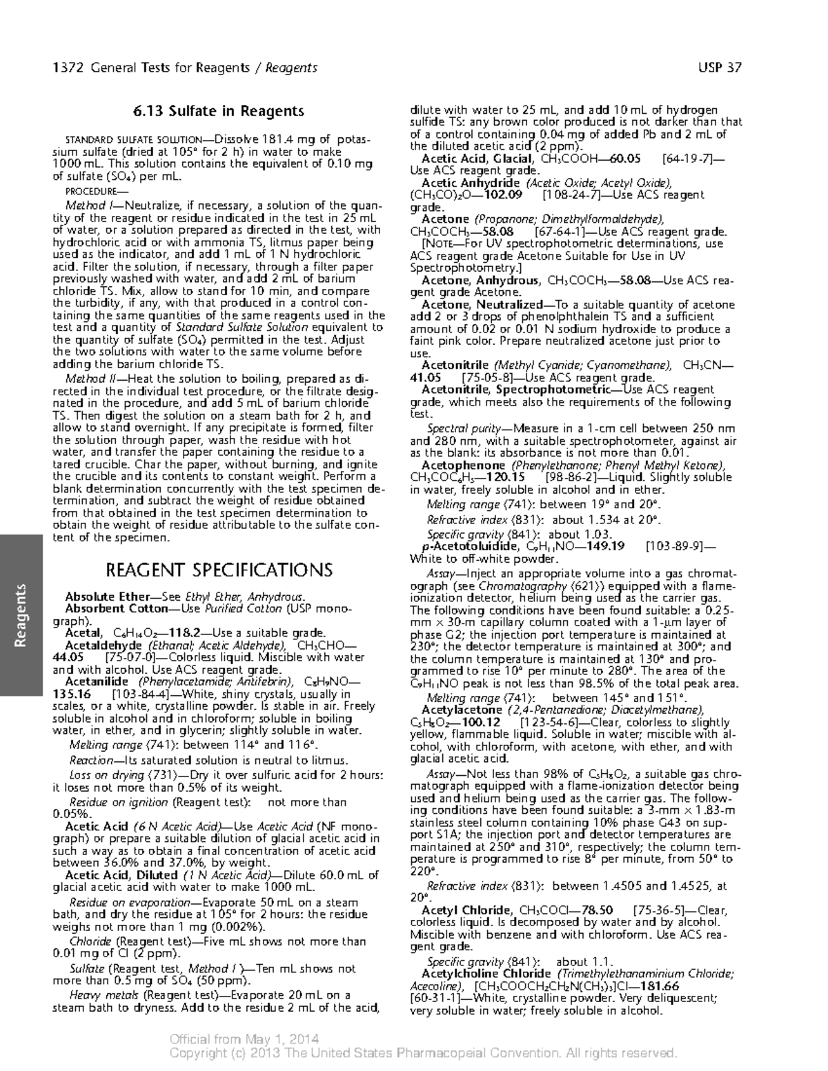 Extraido de la farmacopea - 1372 General Tests for Reagents / Reagents ...