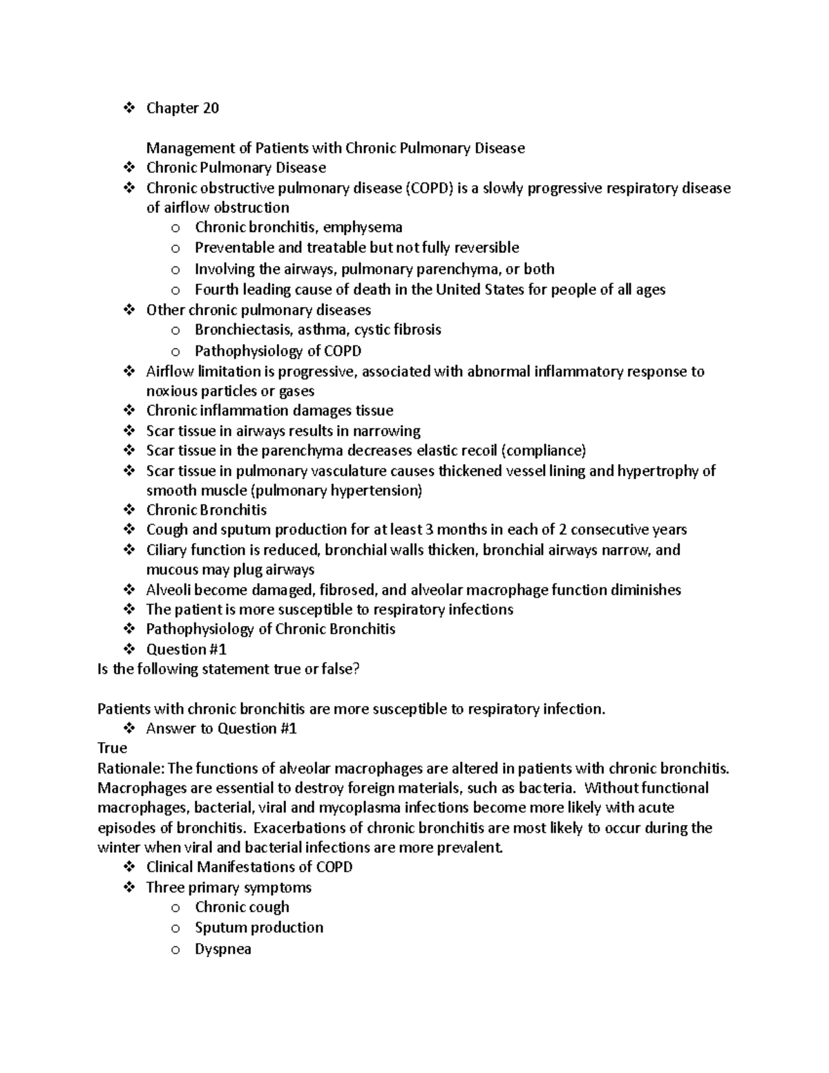 Chapter 20 - v Chapter 20 Management of Patients with Chronic Pulmonary ...