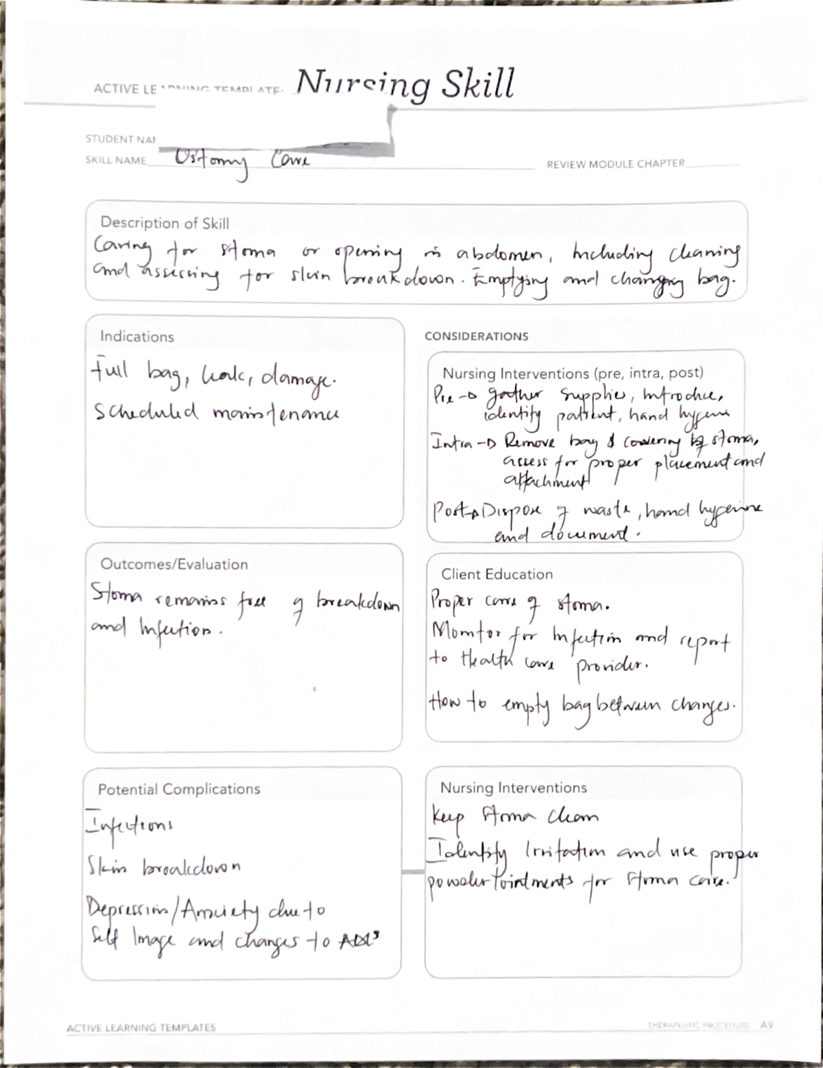 Ostomy care ATI TEMPLATE 22FA.RNSG.1443.F30C Studocu