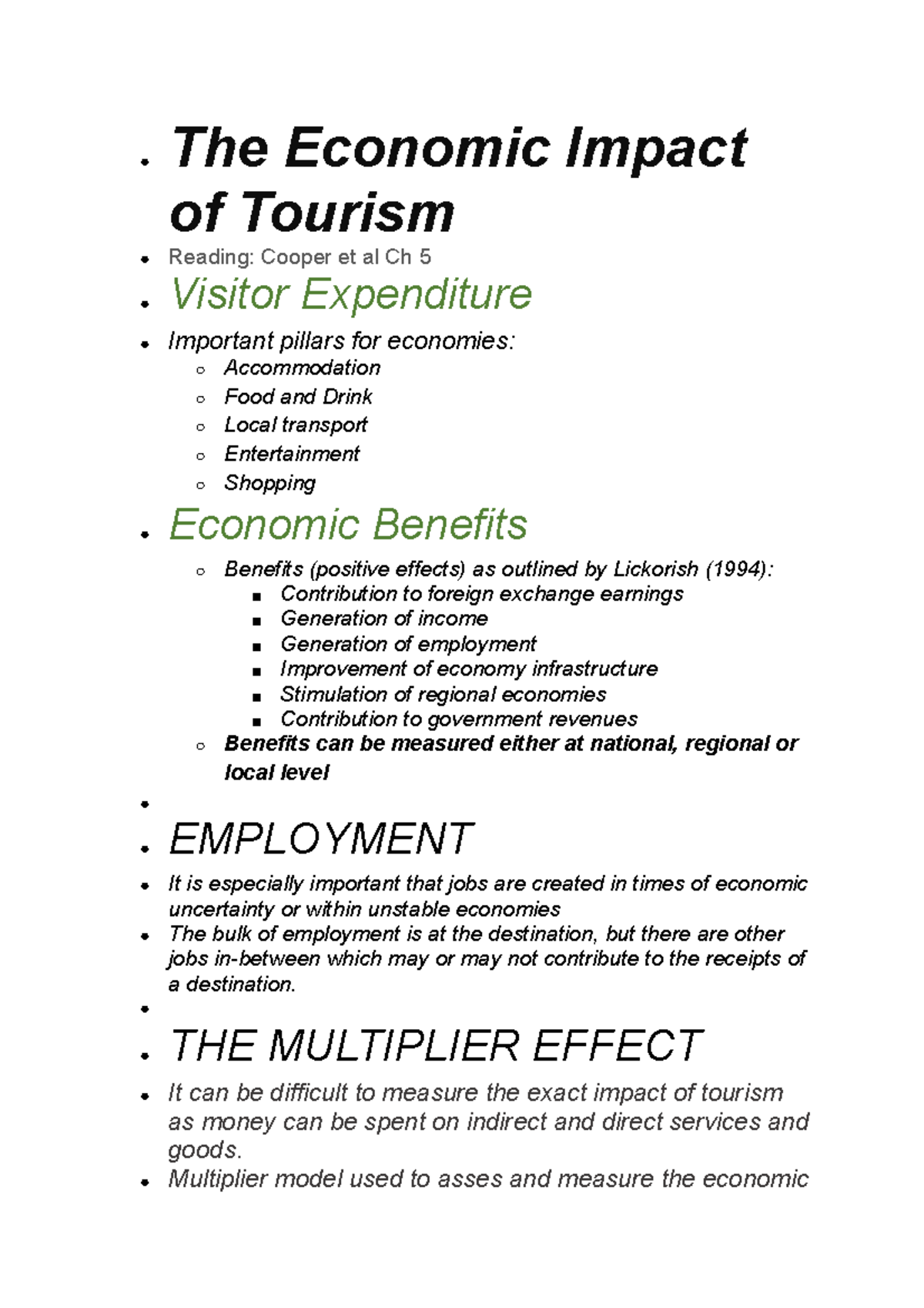 economic impact of tourism case study