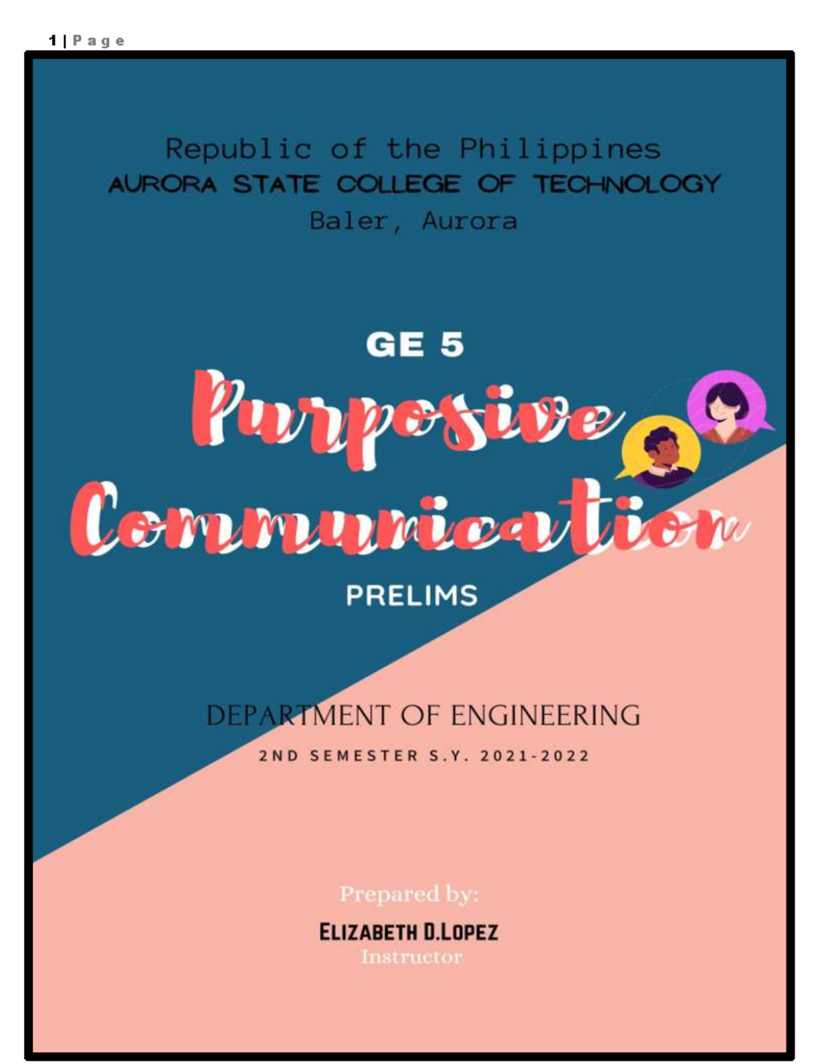 this will be helpful - MODULE 1: COMMUNICATION PROCESSES, PRINCIPLES ...