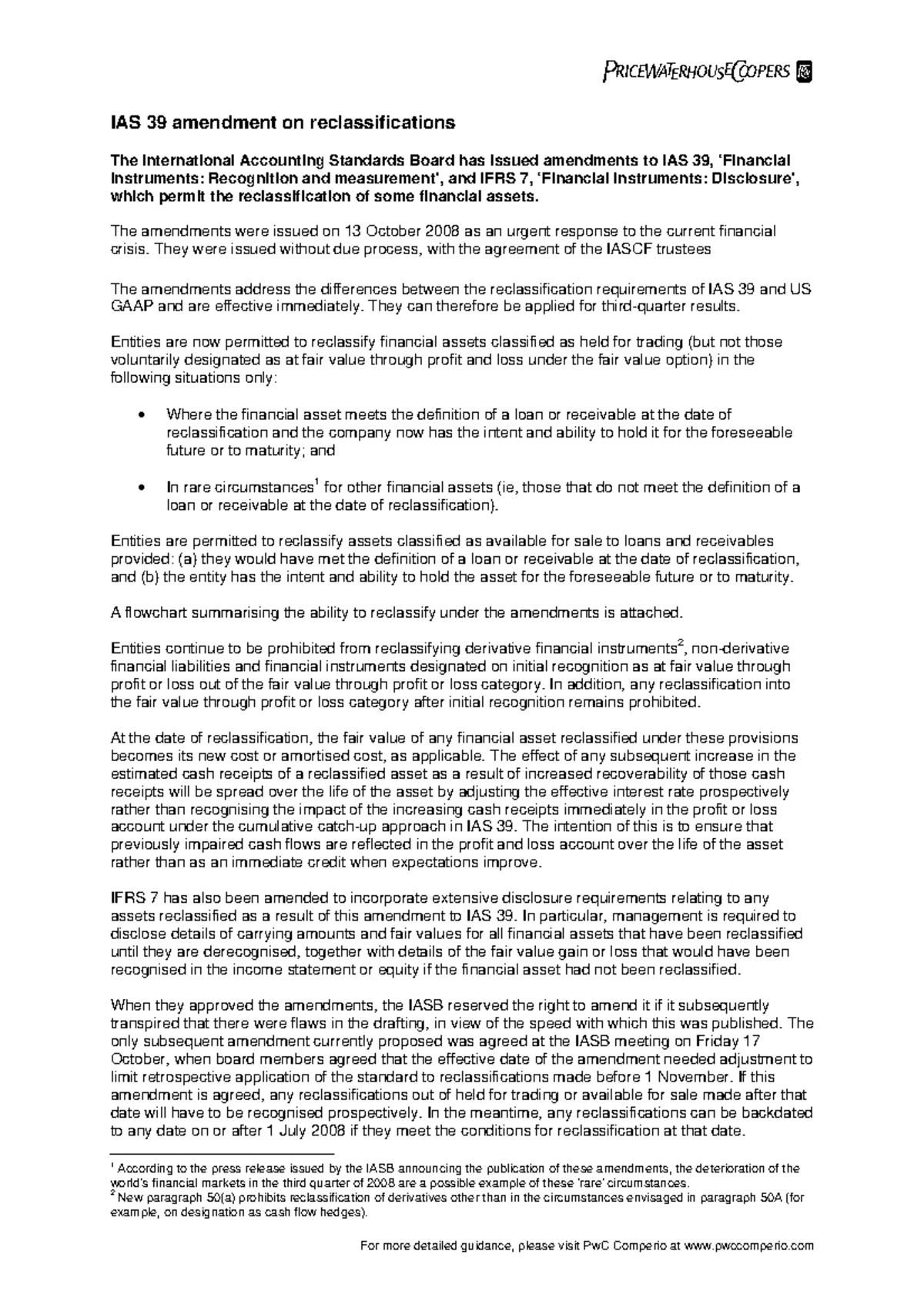 Ias39 amend reclassification financial asset - Strategic Management ...