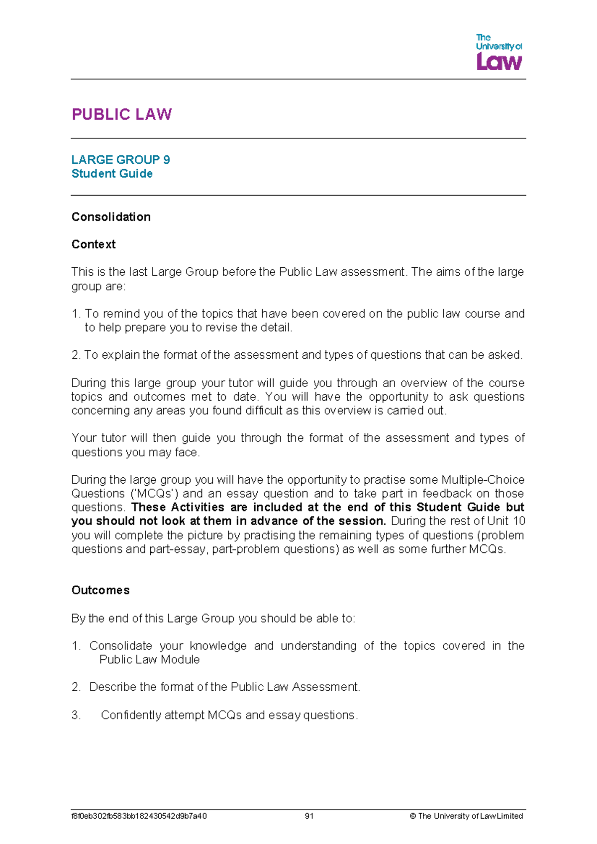 2324 pub lg10 ce01 student guide - PUBLIC LAW LARGE GROUP 9 Student ...