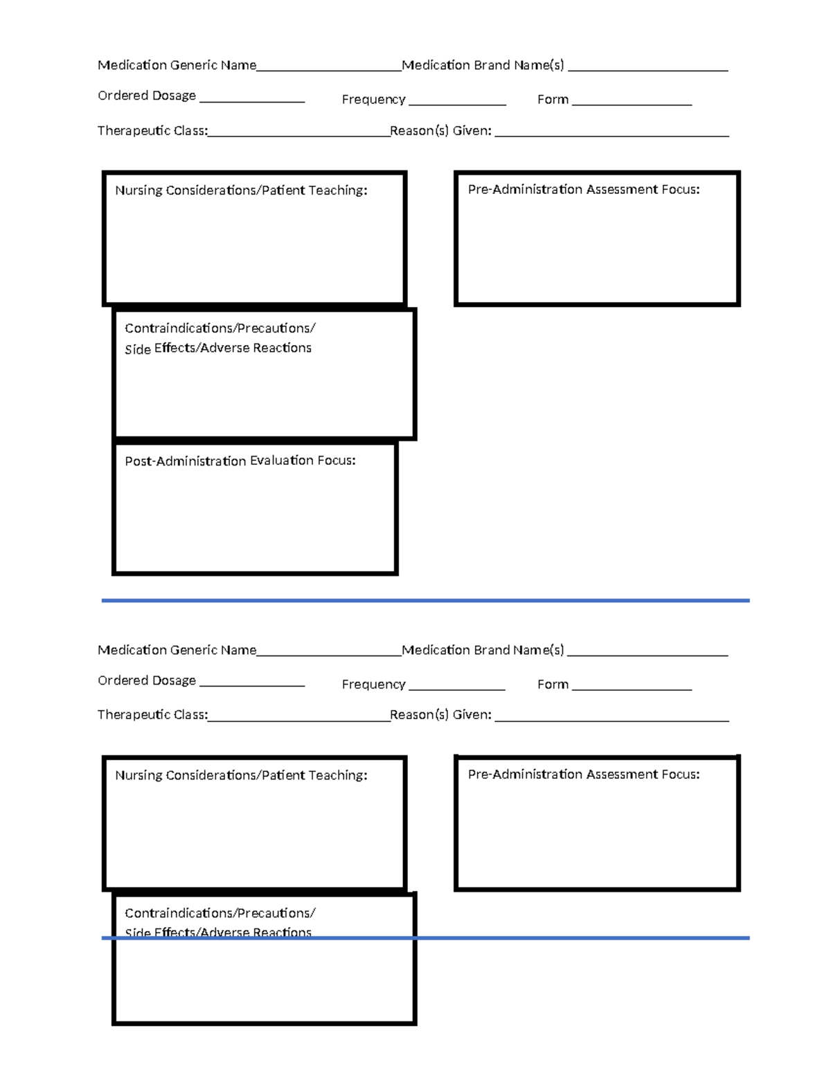 Med Card Template Standard Final - Nursing Considerations/Patient ...