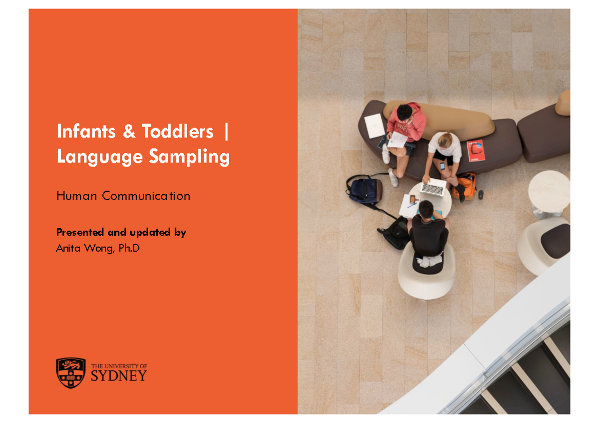 CSCD1032 Lecture 3 - Infants & Toddlers | Language Sampling Human ...