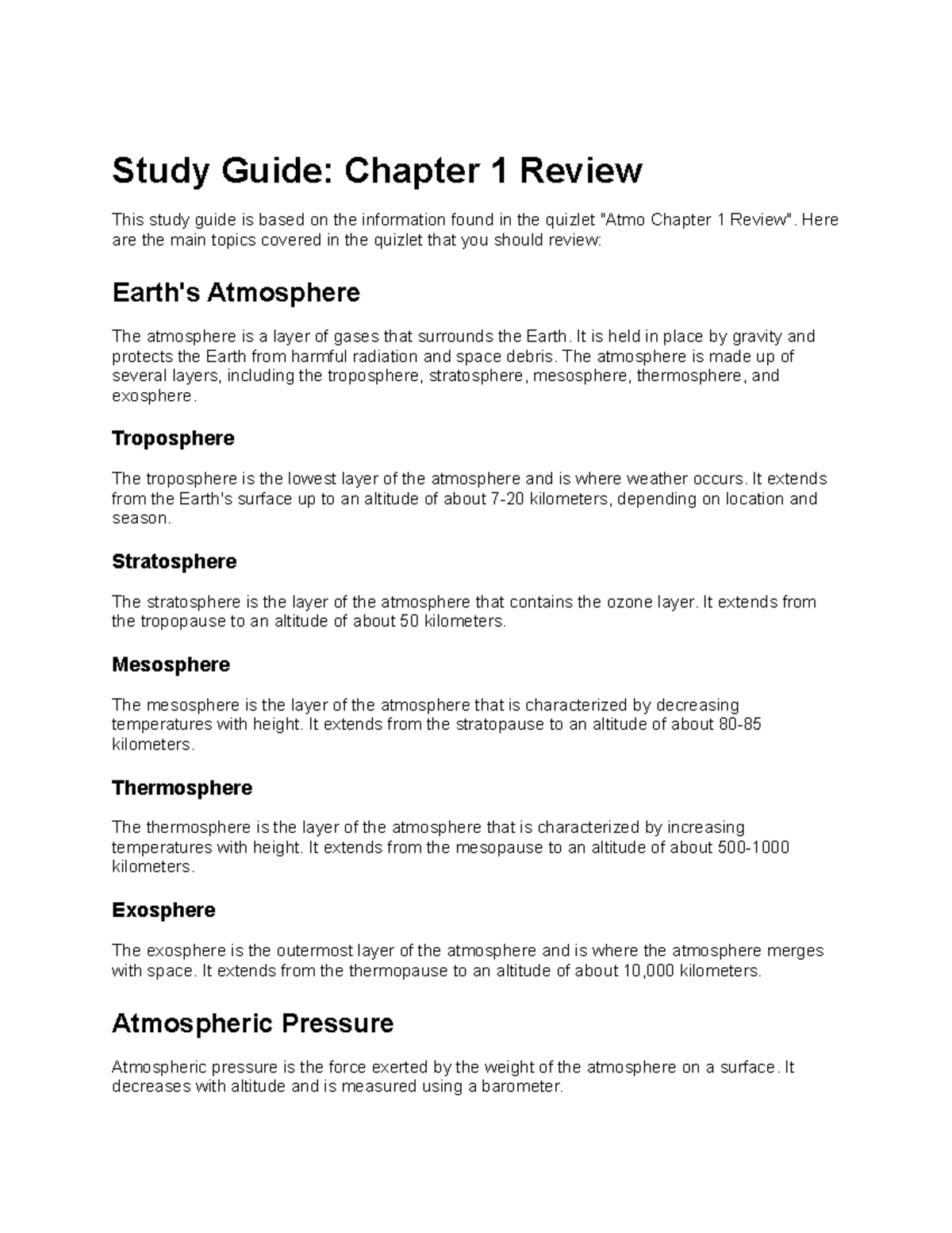 Chapter 1 Notes - Study Guide: Chapter 1 Review This Study Guide Is ...