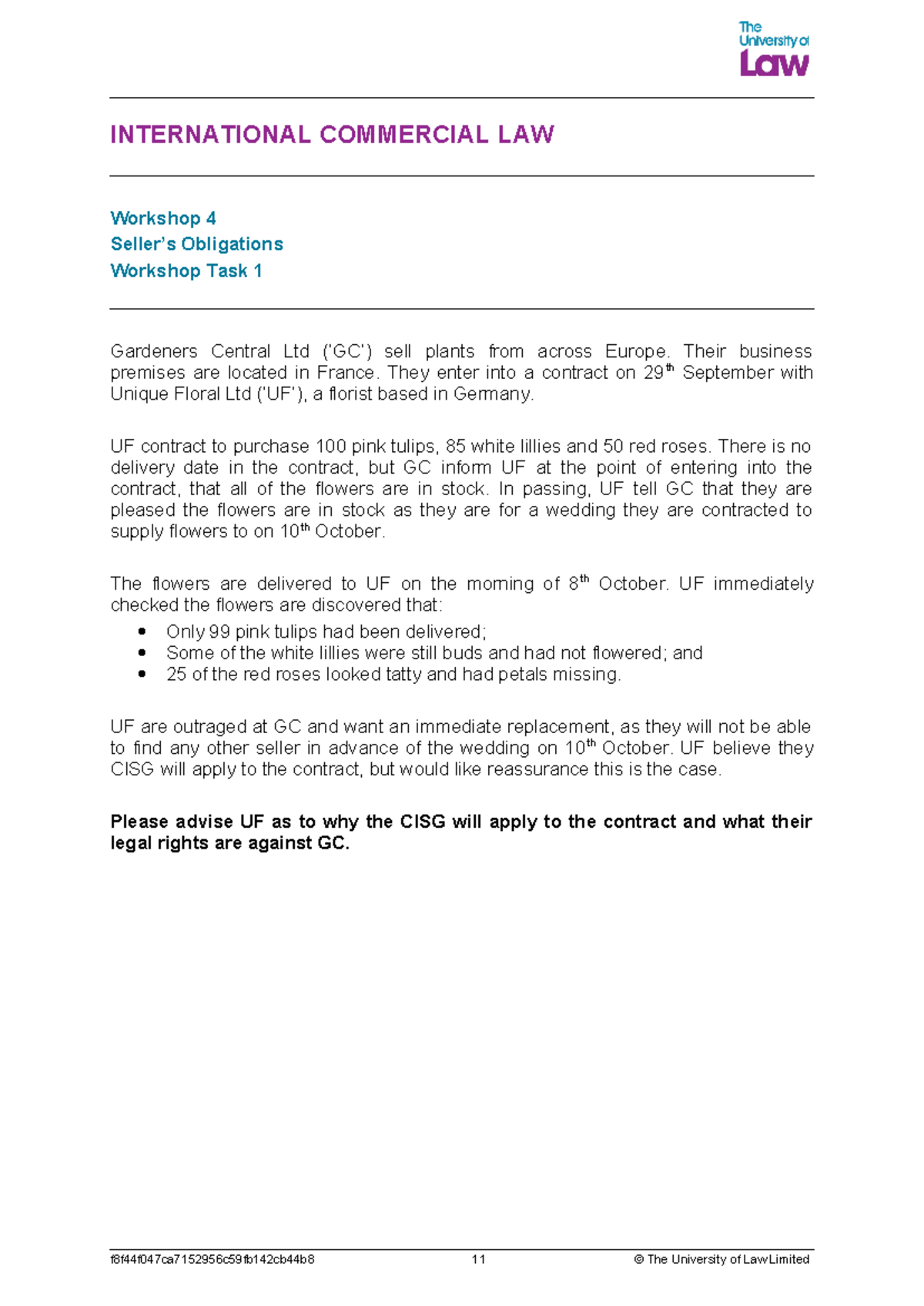 2324 icl ws04 ce01 workshop task 01 - INTERNATIONAL COMMERCIAL LAW ...