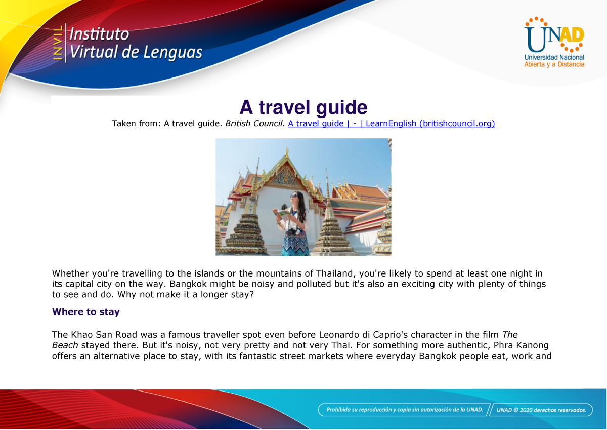 a travel guide british council