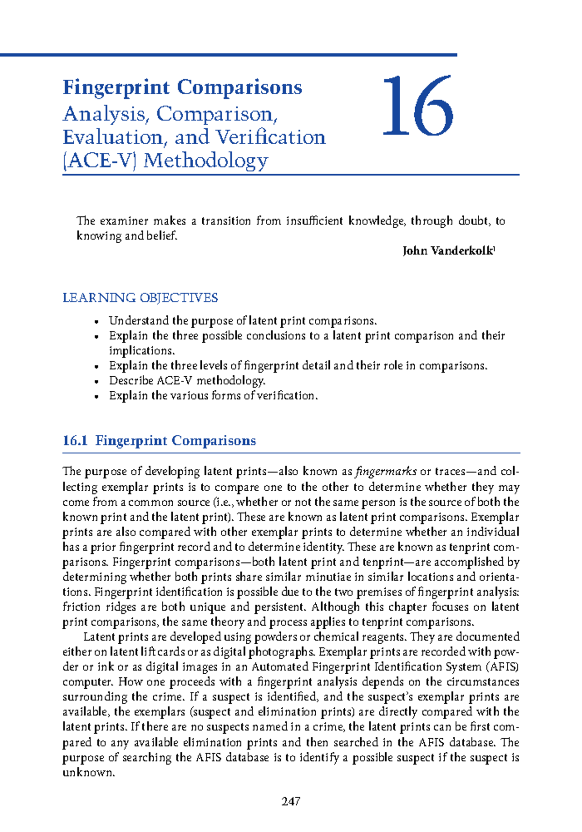 Fingerprint Comparisons - 247 16 Fingerprint Comparisons Analysis ...