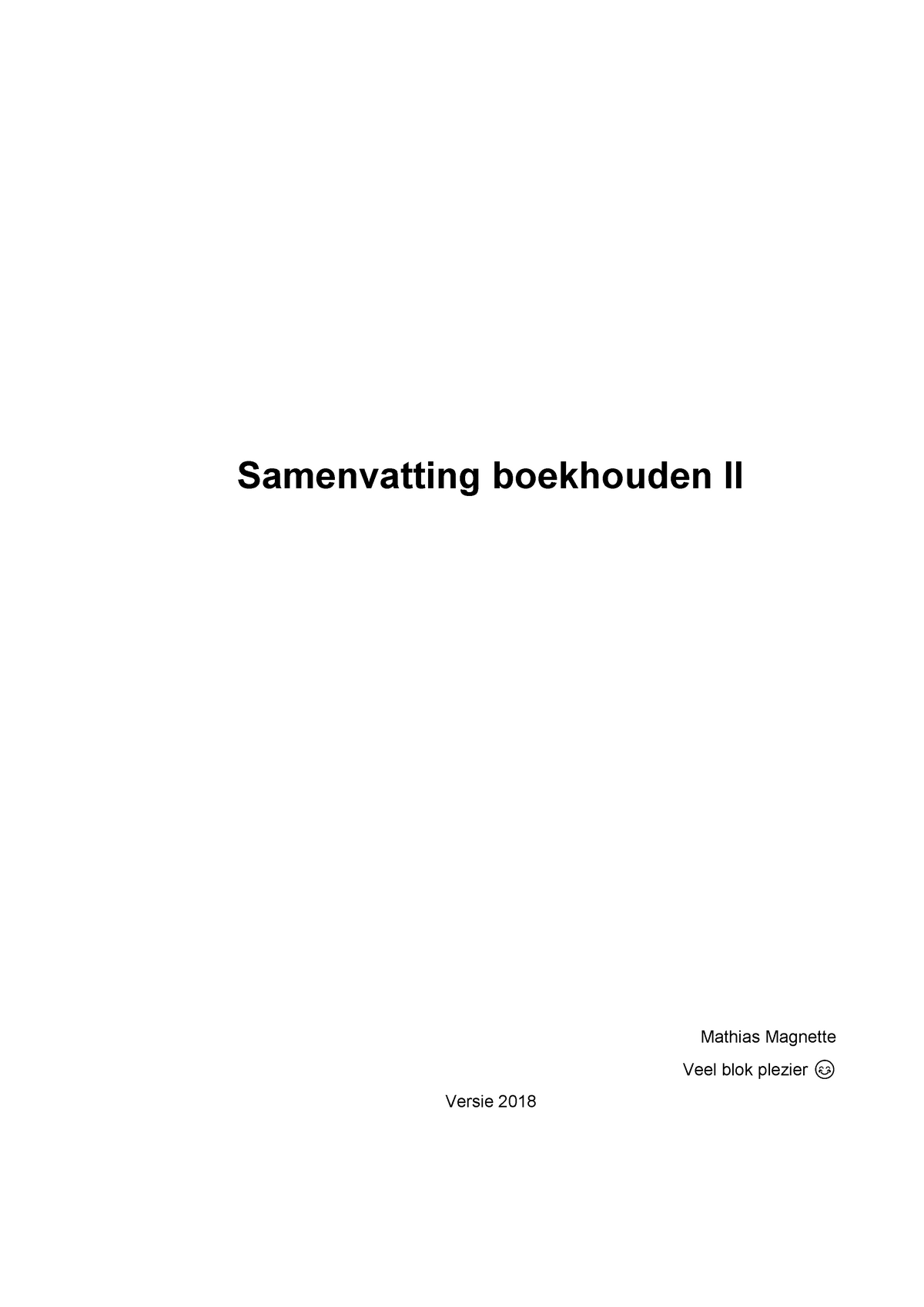 Boekhouden-II-samenvatting - Samenvatting Boekhouden II Mathias ...