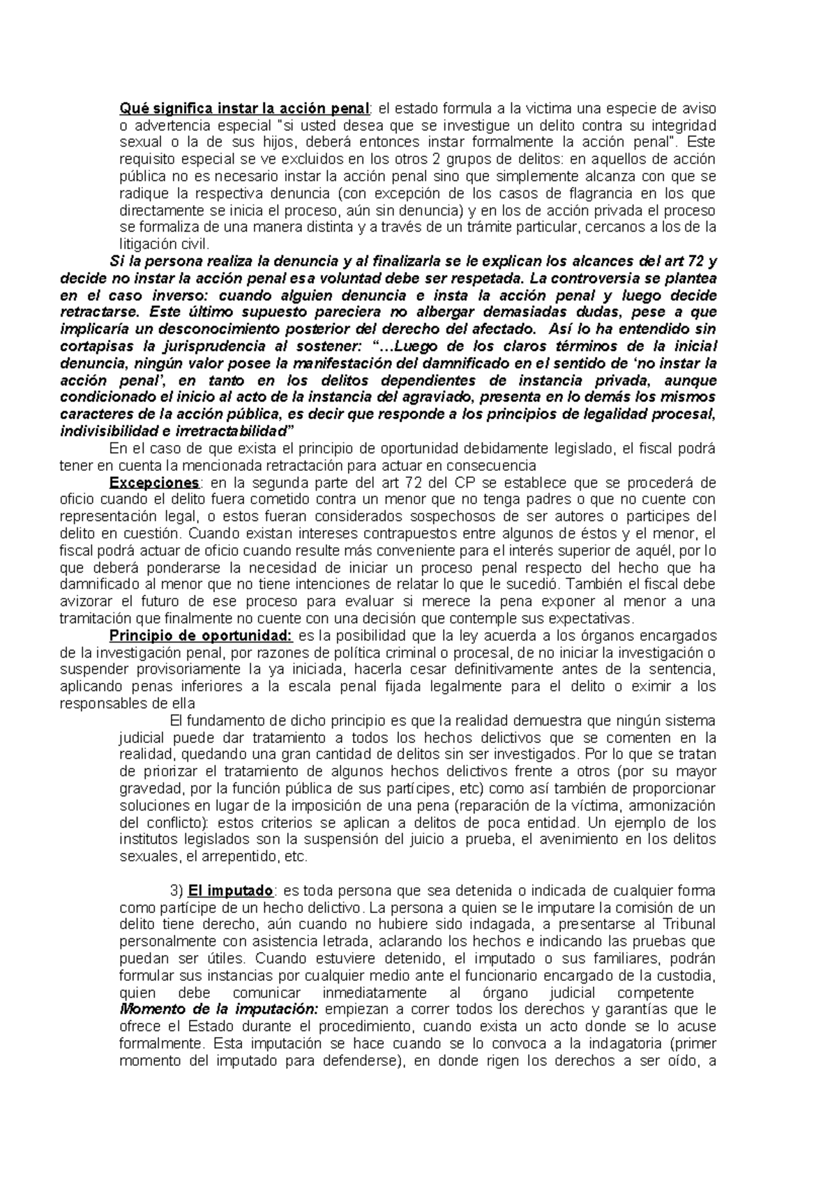 Resumen procesal penal tdf - Qué significa instar la acción penal: el ...