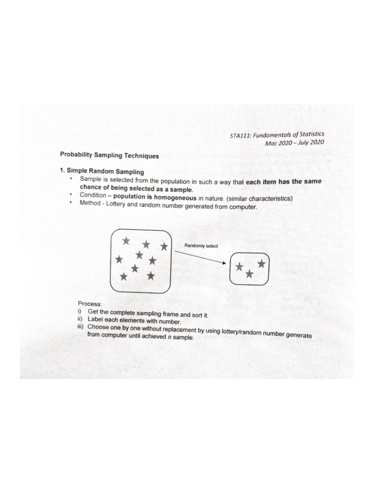 STA111 Fundamentals of Statistics - Studocu