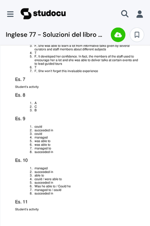 Inglese 77 - Soluzioni del libro performer b1 volume 2 - SB UNIT 1 Now and  then Household chores - - Studocu