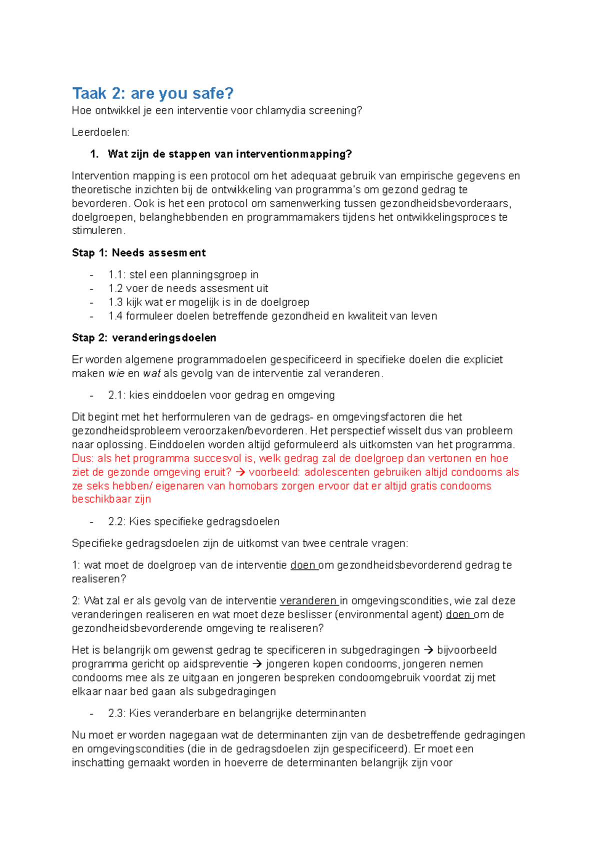 Taak 2 Pgz 2022 Planmatige Gezondheidsbevordering Taak 2 Are You