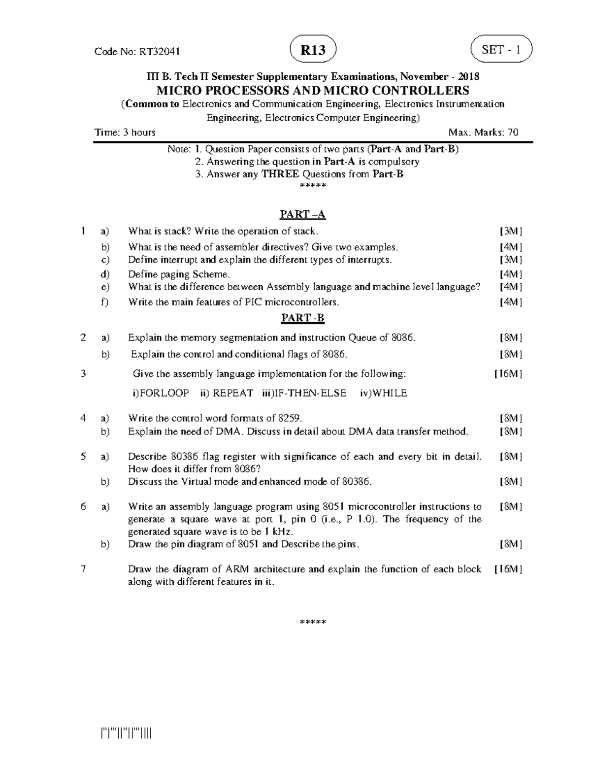 Micro Processors AND Micro Controllers - |''|'''||''||'''|||| Code No ...