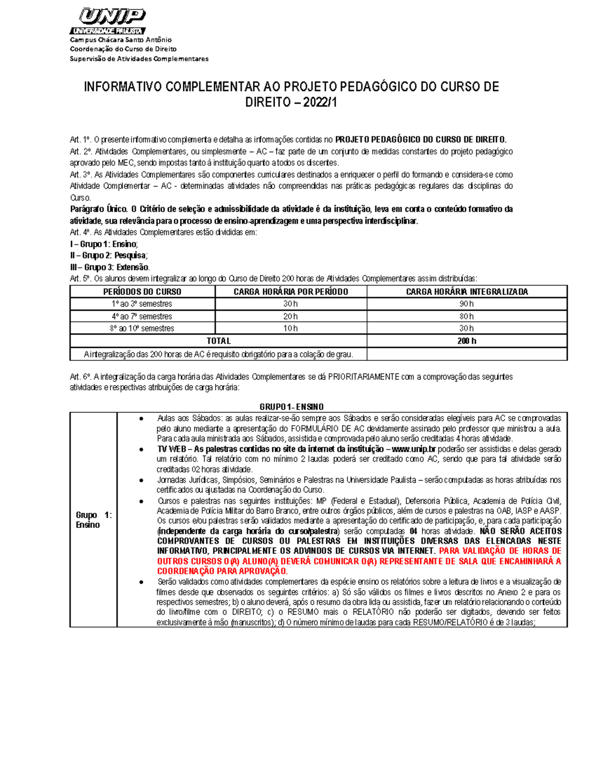 Manual - Horas Complementares - Coordenação do Curso de Direito ...
