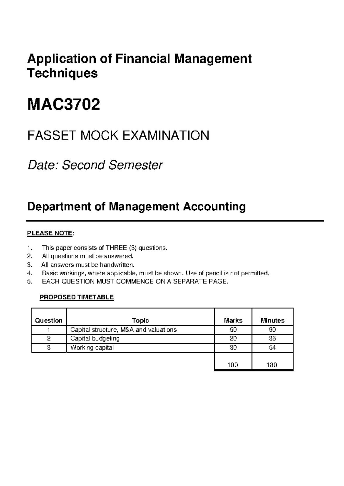 5.3 MAC3702 MOCK EXAM OCT-NOV 2020 - MAC3761 - Unisa - Studocu