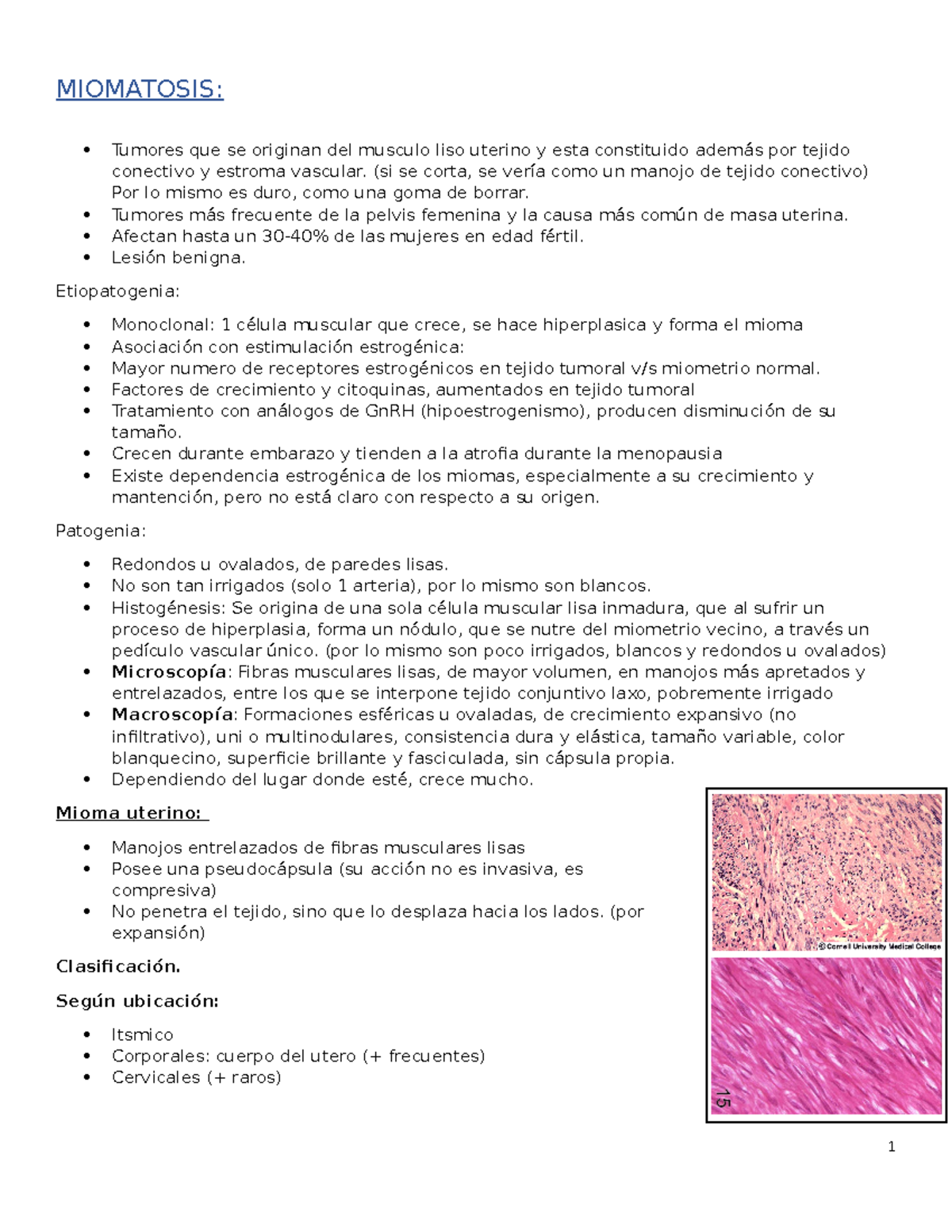 6 Miomatosis Y Adenomiosis Ginecologia 1 UDP StuDocu