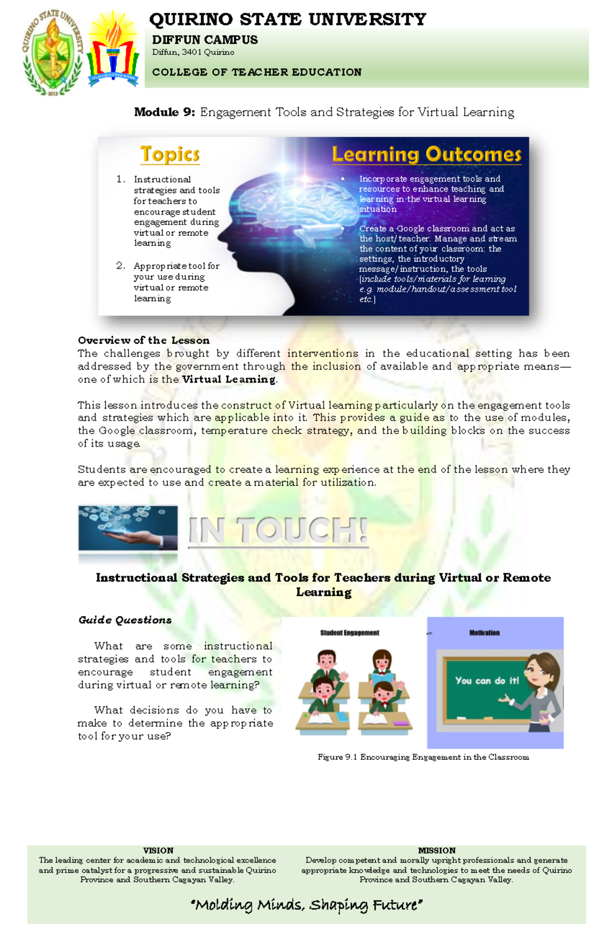 Information Sheet 9 TTL2 - VISION The leading center for academic and ...