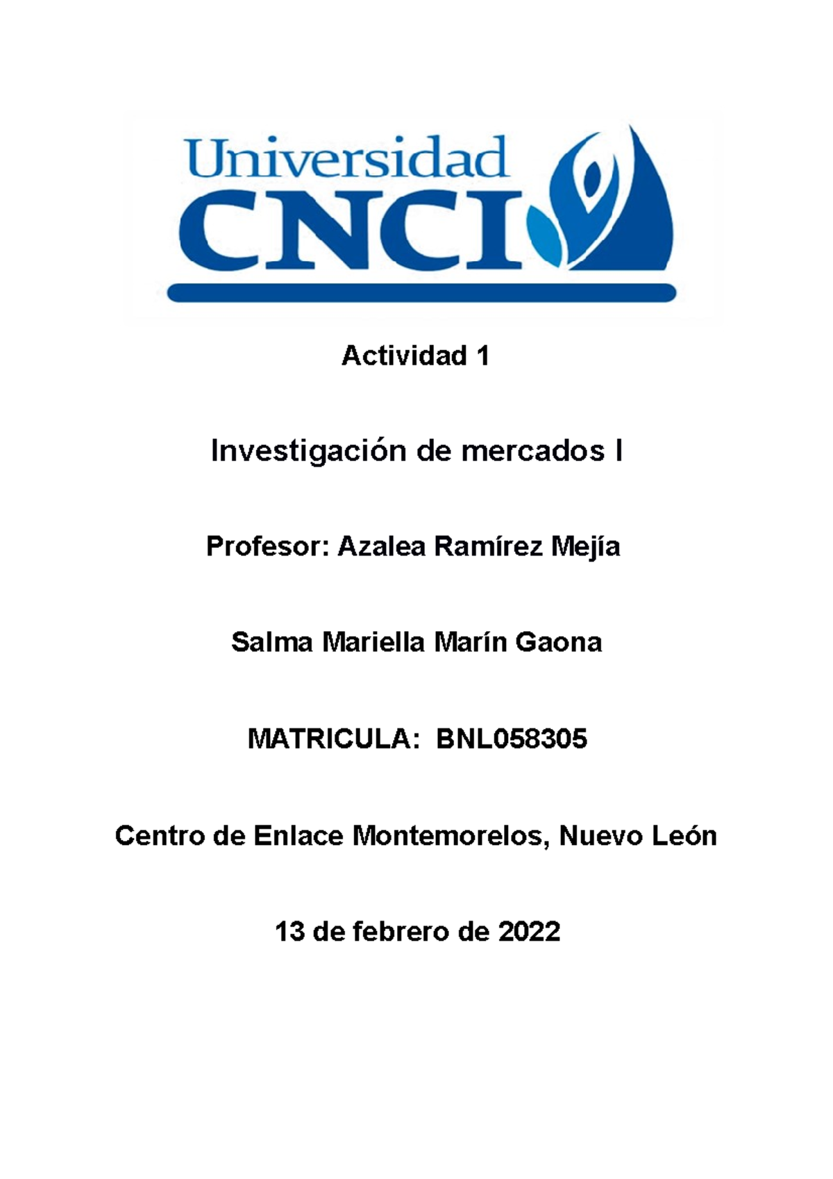 Investigación De Mercados I - Actividad 1 Investigación De Mercados I ...