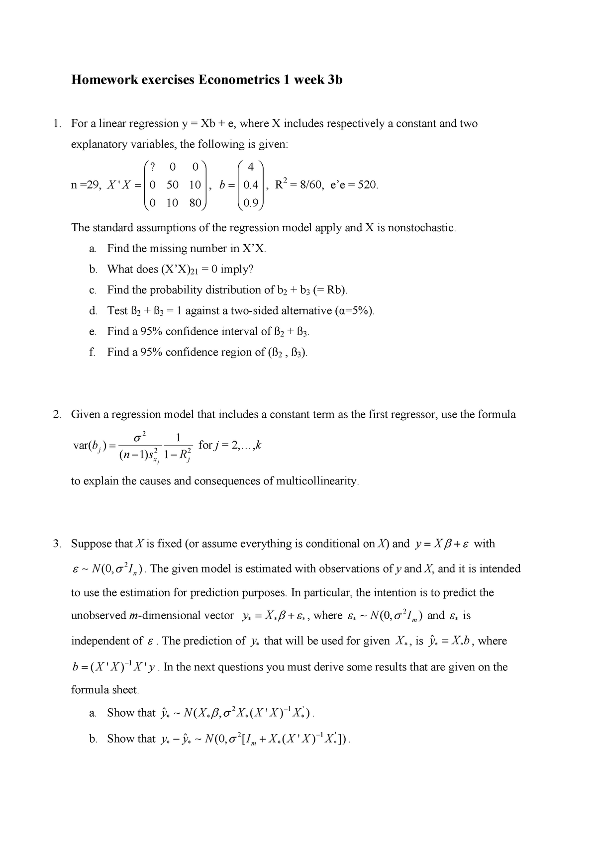 Homework 3b Exercises To Be Made Studeersnel