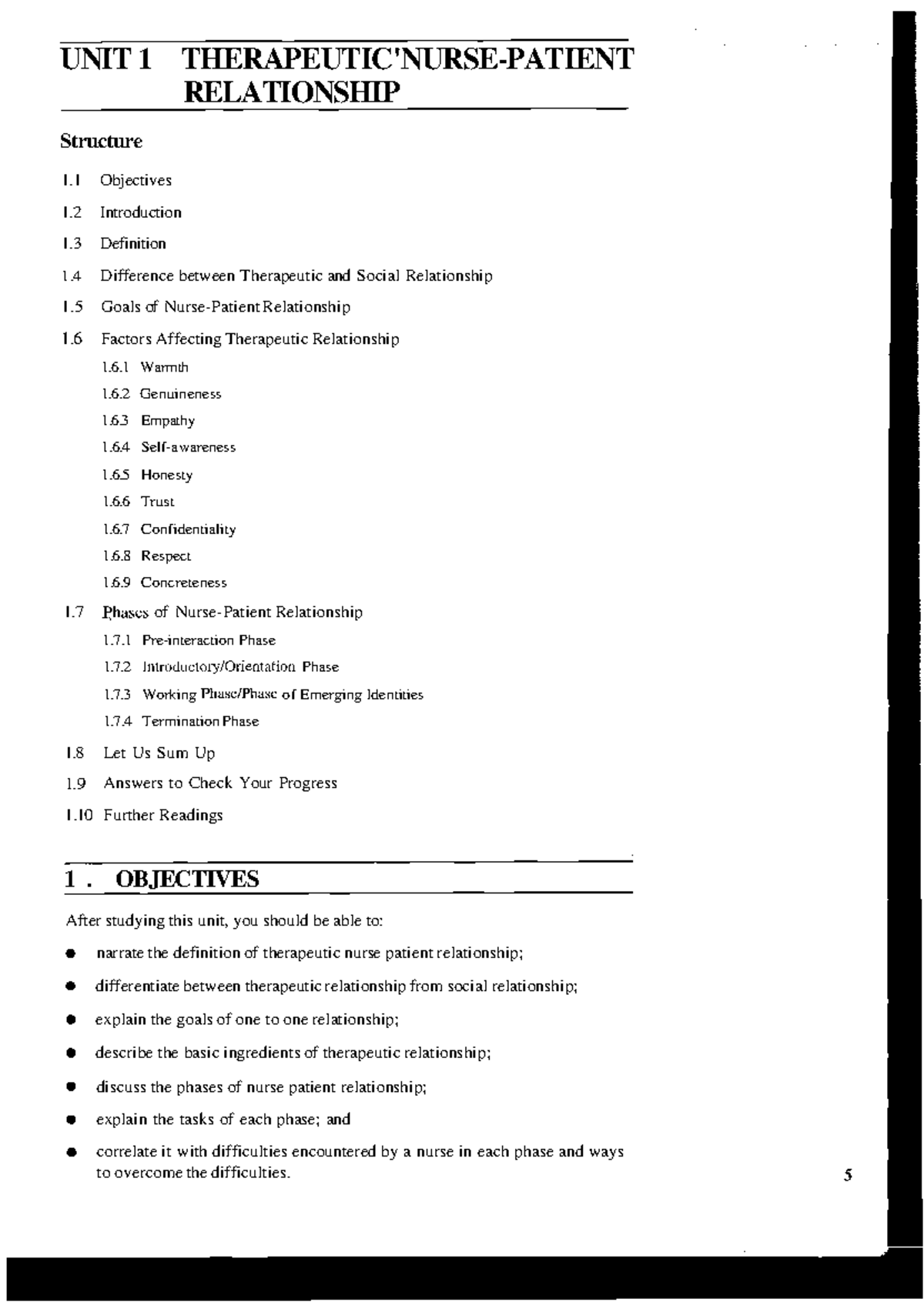 Unit-1 - Mental Health Nursing - UNIT 1 THERAPEUTIC 'NURSE-PATIENT ...