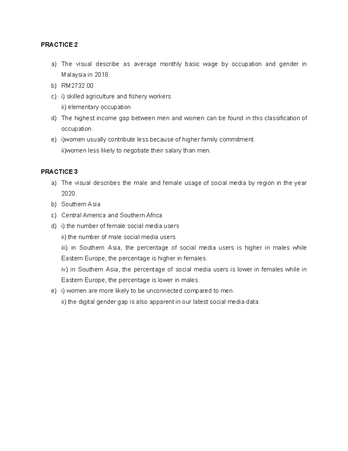 ELC151 Information Transfer - PRACTICE 2 a) The visual describe as ...