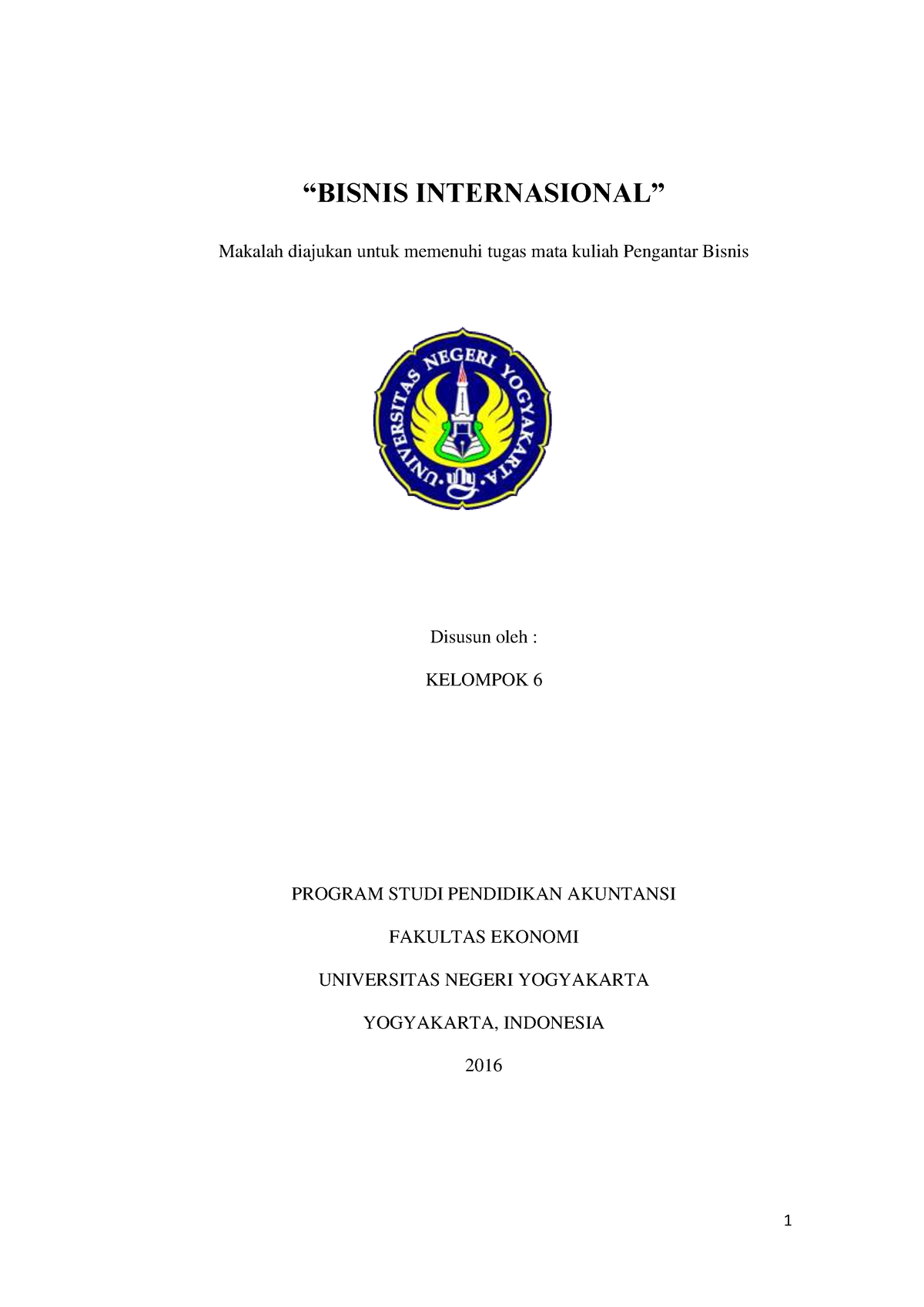 Bisnis Internasional - “BISNIS INTERNASIONAL” Makalah Diajukan Untuk ...