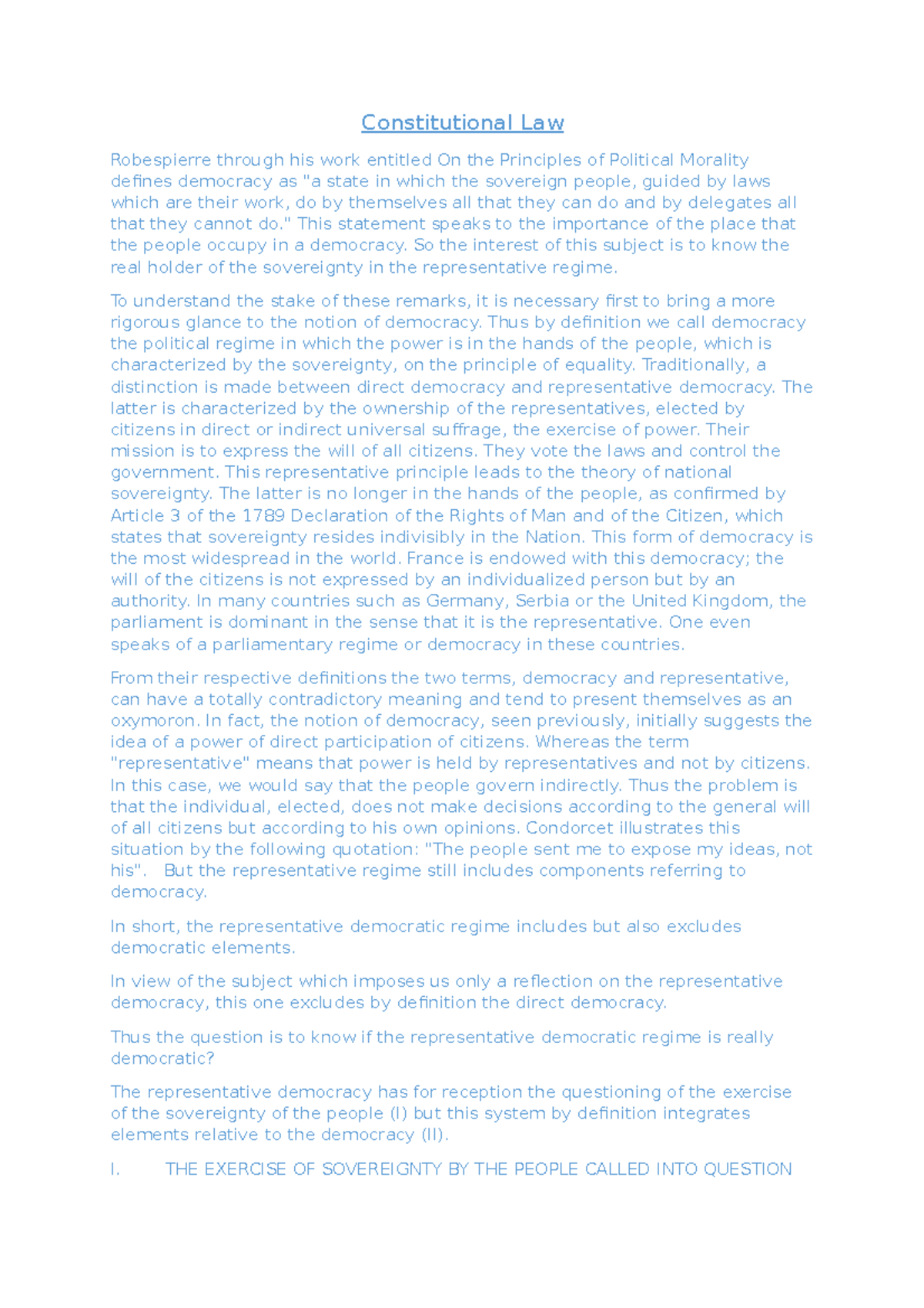 Constitutional Law Robespierre Constitutional Law Robespierre through