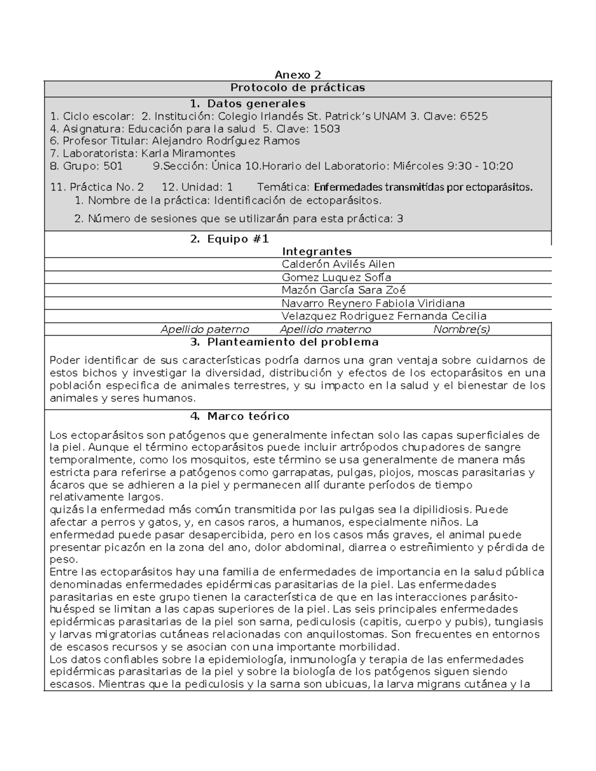 Copia de Protocolo de prácticas - Anexo 2 Protocolo de prácticas Datos ...