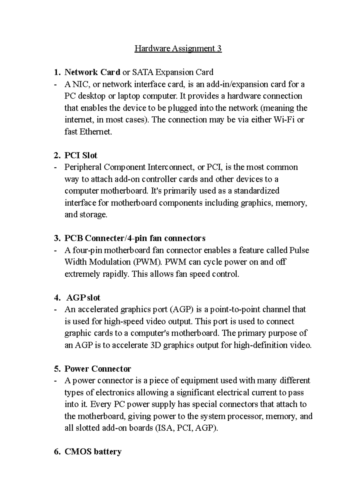 Hardware Assignment 3 It provides a hardware connection that enables