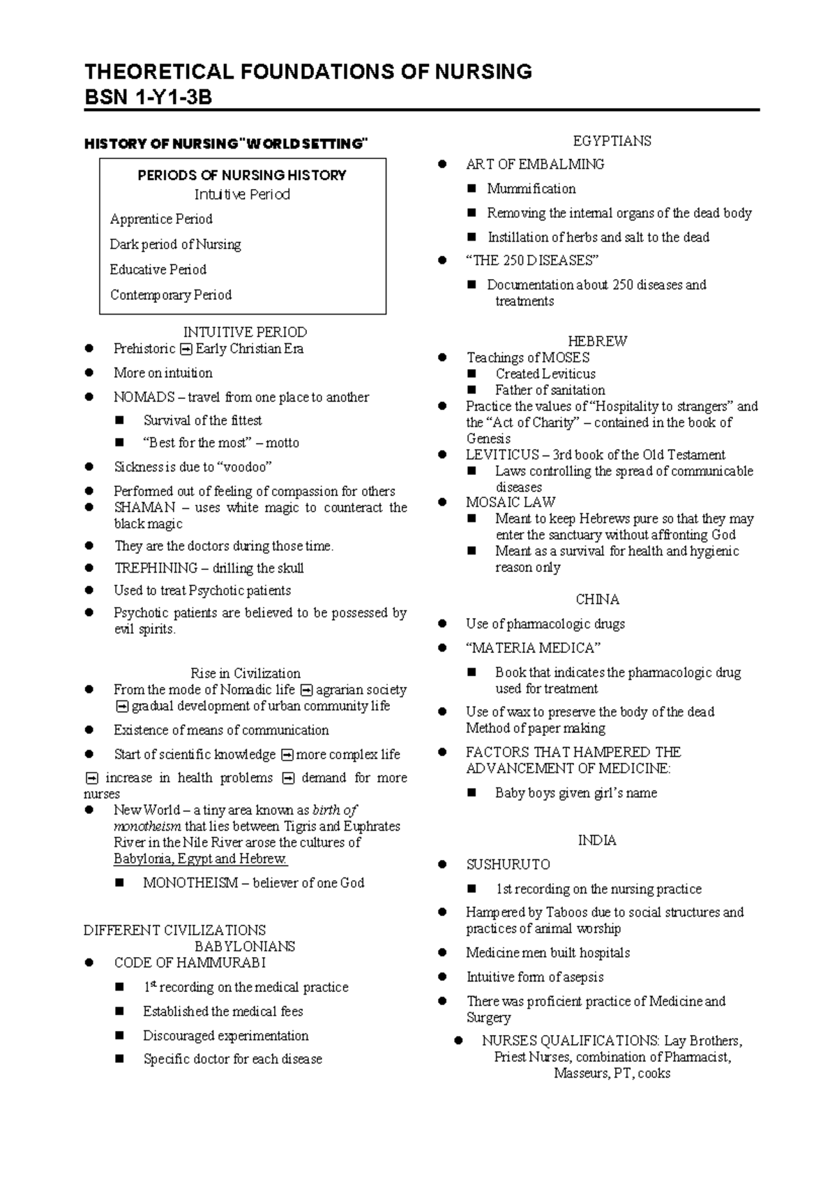 TFN CU1.1 CU2 - TFN NOTES - THEORETICAL FOUNDATIONS OF NURSING BSN 1-Y1 ...