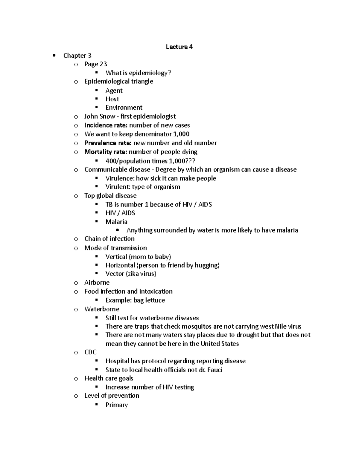 Public Health Lecture (Week 4) - Lecture 4 Chapter 3 o Page 23 What is ...