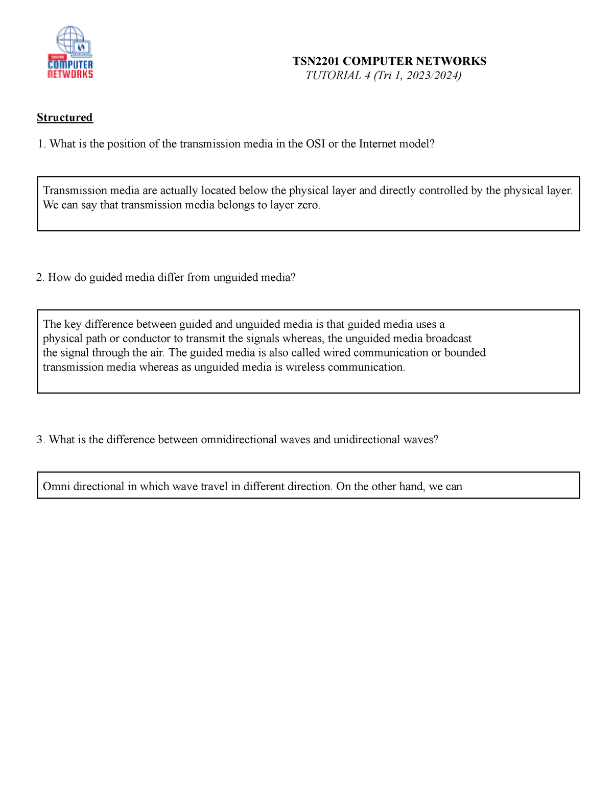 Tutorial 04 TSN2201 2310 Computer Network TSN2201 COMPUTER NETWORKS   Thumb 1200 1553 