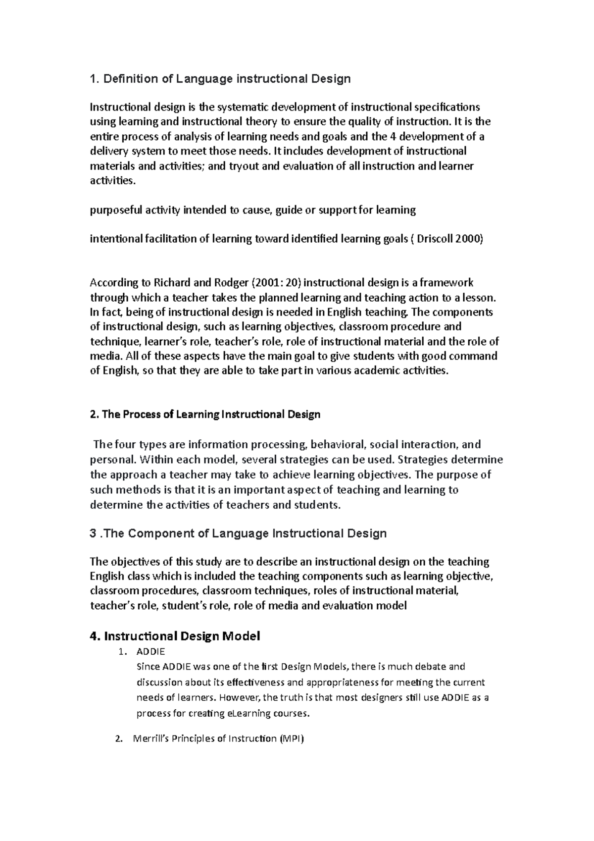 LID Assignment 1 Definition, process, component, and design model of