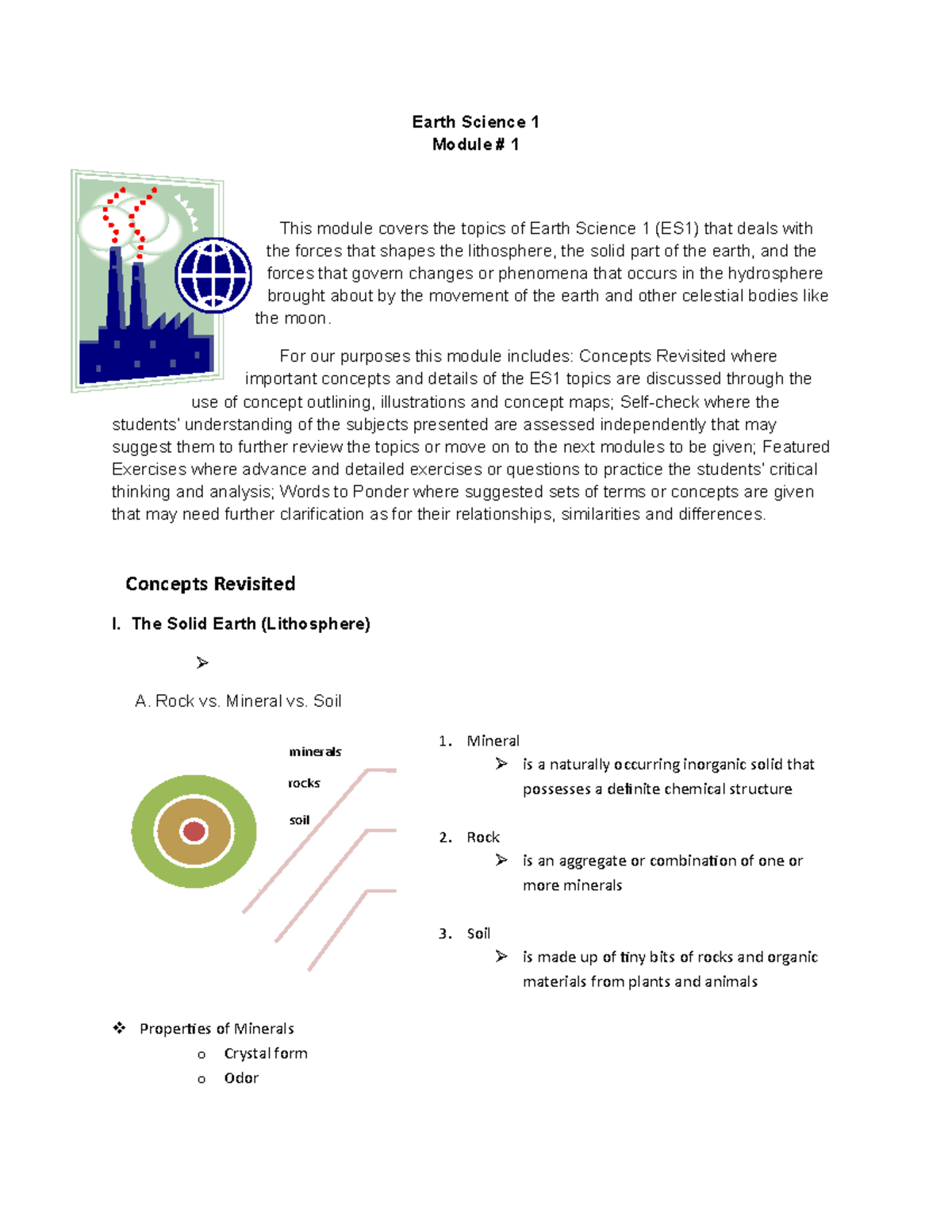 Upcat Earth Science Reviewer - Earth Science 1 Module # 1 This Module ...