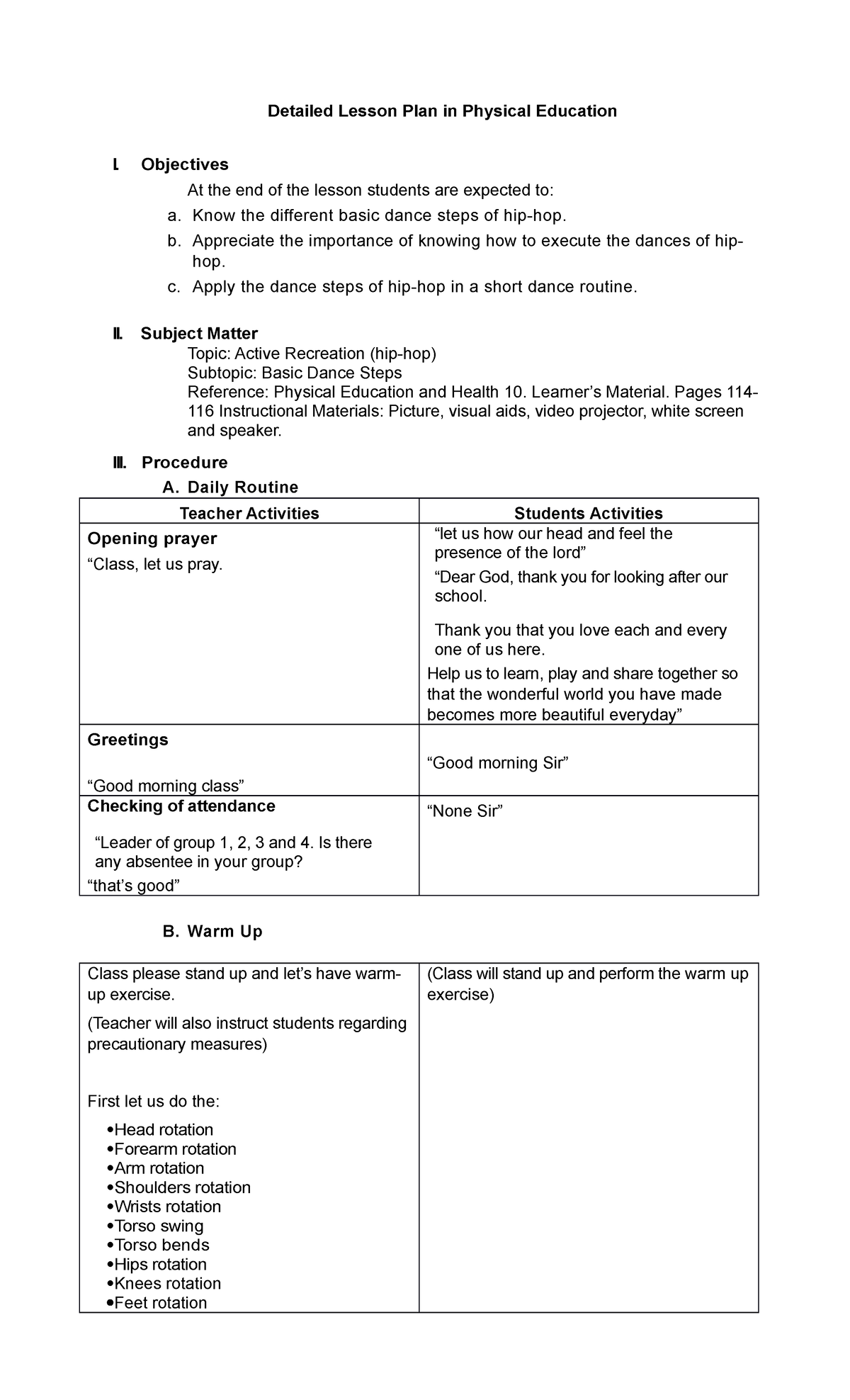 Lesson Plan For Teaching Numbers 1 10