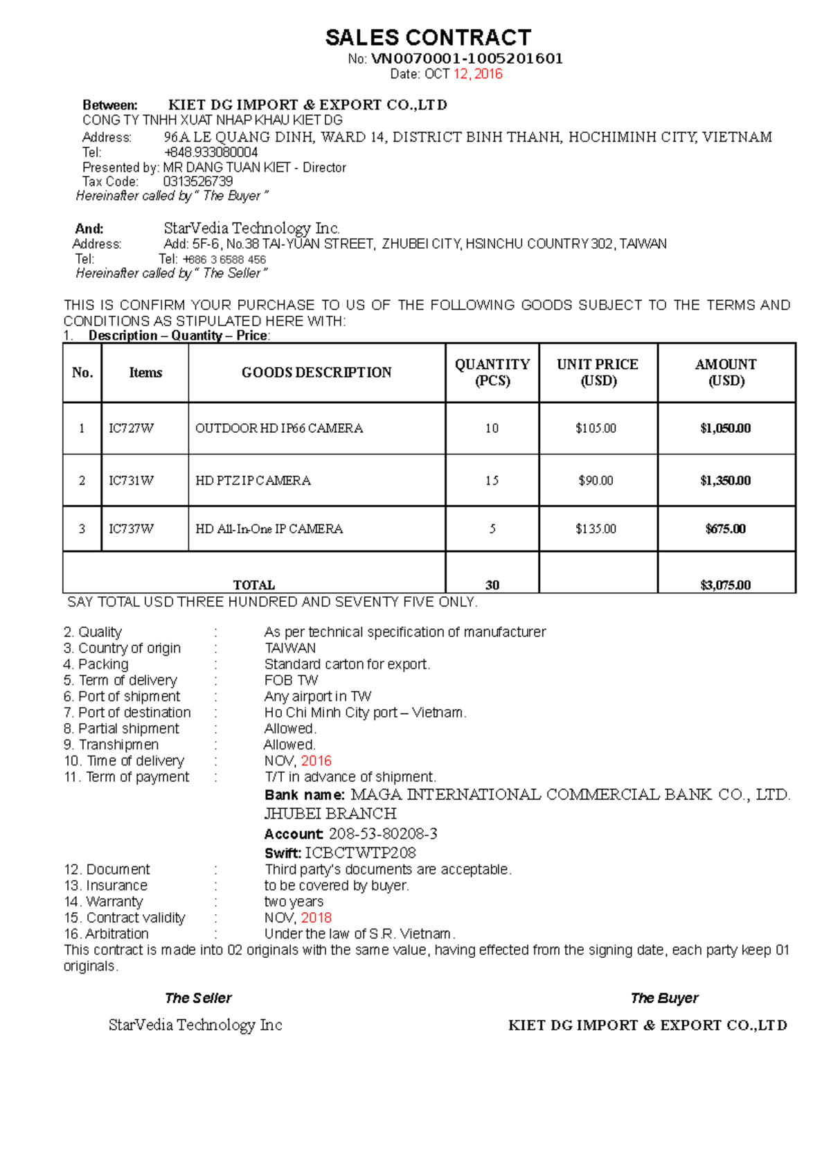 Hợp đồng nhập khẩu từ Taiwanbbbbbbbbbbbbbbbbbb - SALES CONTRACT No ...