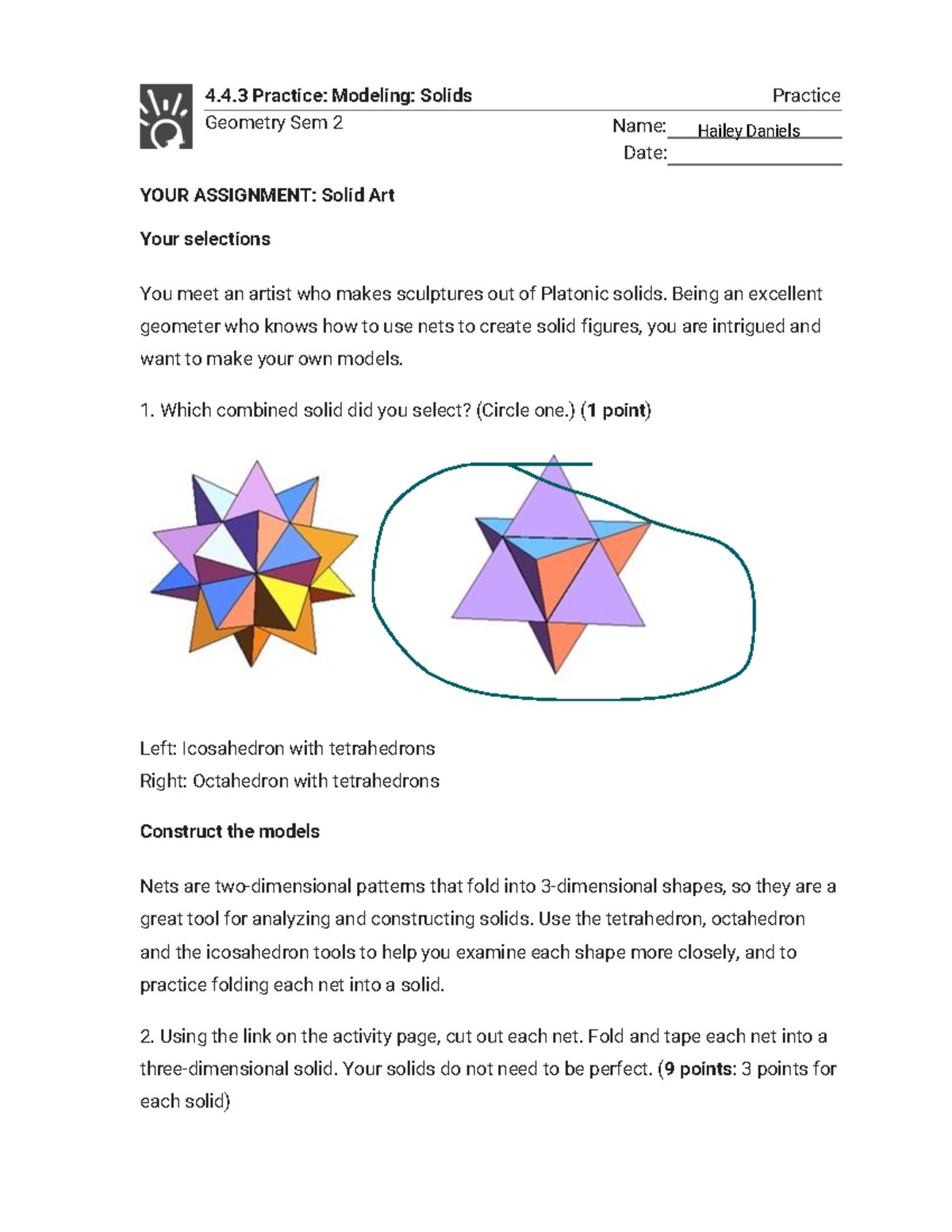 4.4.3 Practice - Modeling Solids - geometry - 4.4 Practice: Modeling ...