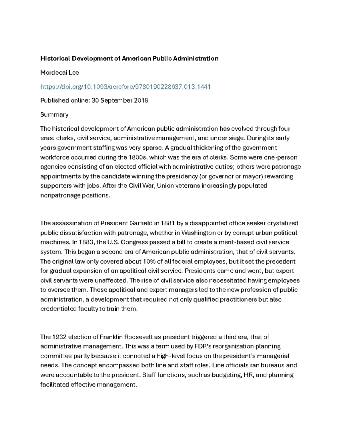 American-pub-ad - Notes - Historical Development of American Public ...