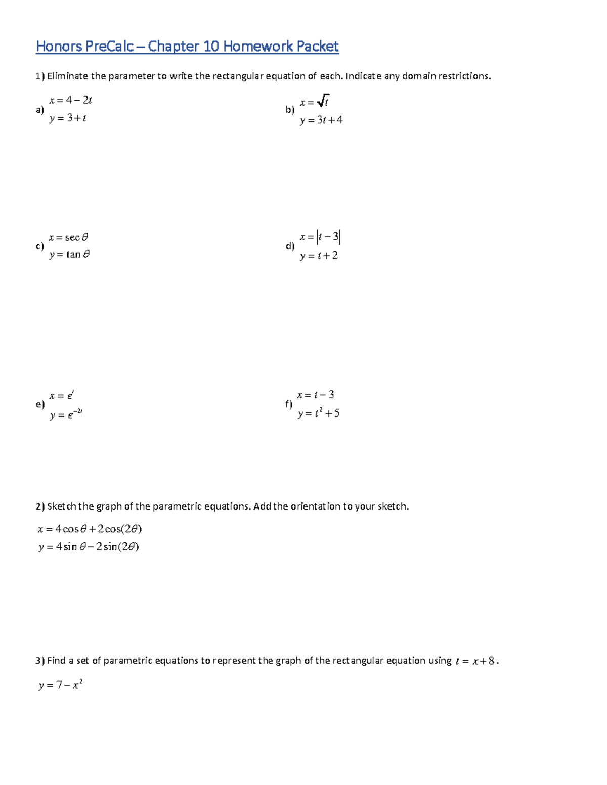 Chapter+10+HW+Packet - Honors PreCalc – Chapter 10 Homework Packet ...