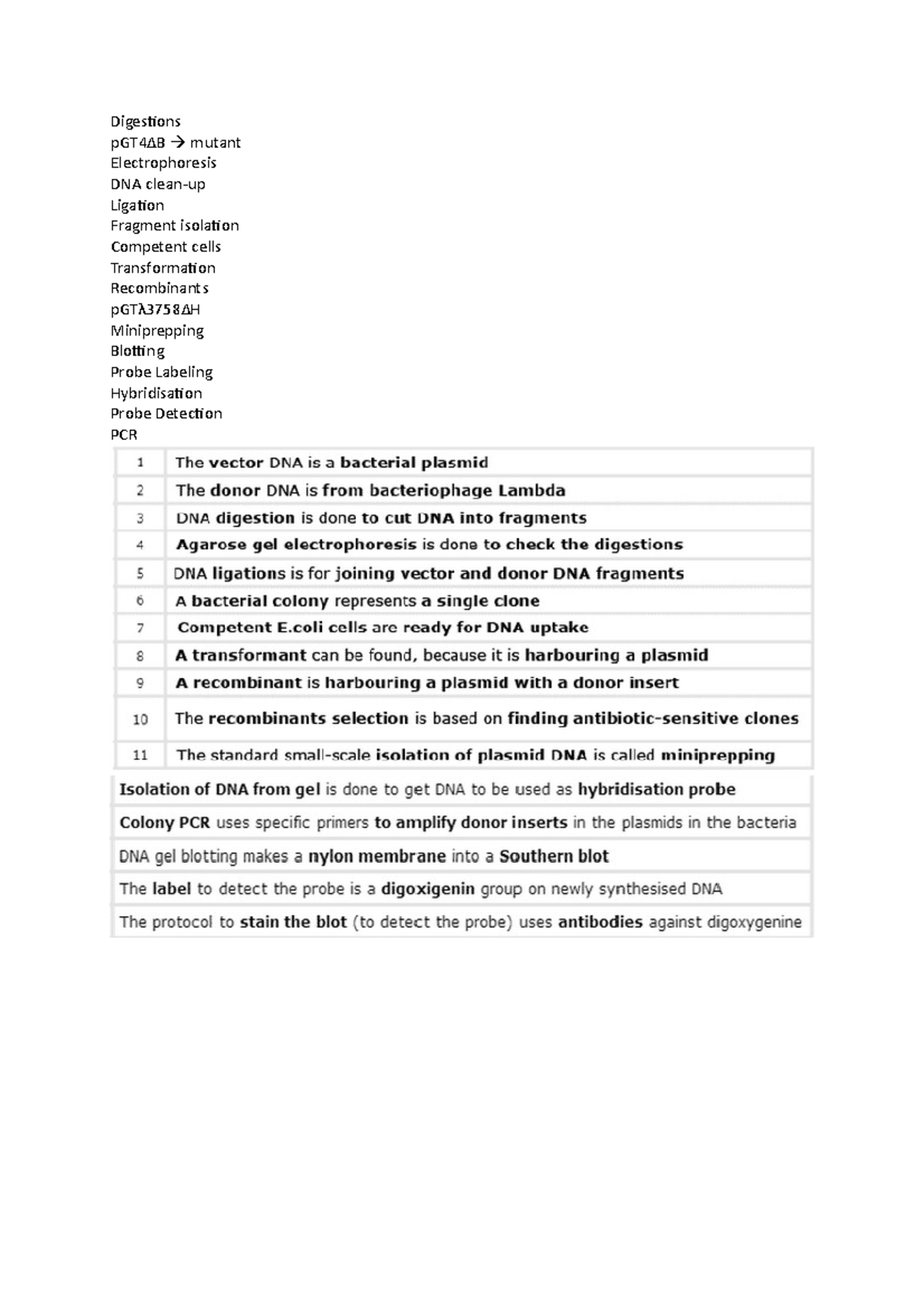 Werkgroep uitwerkingen Simple cloning lab Gene Technology