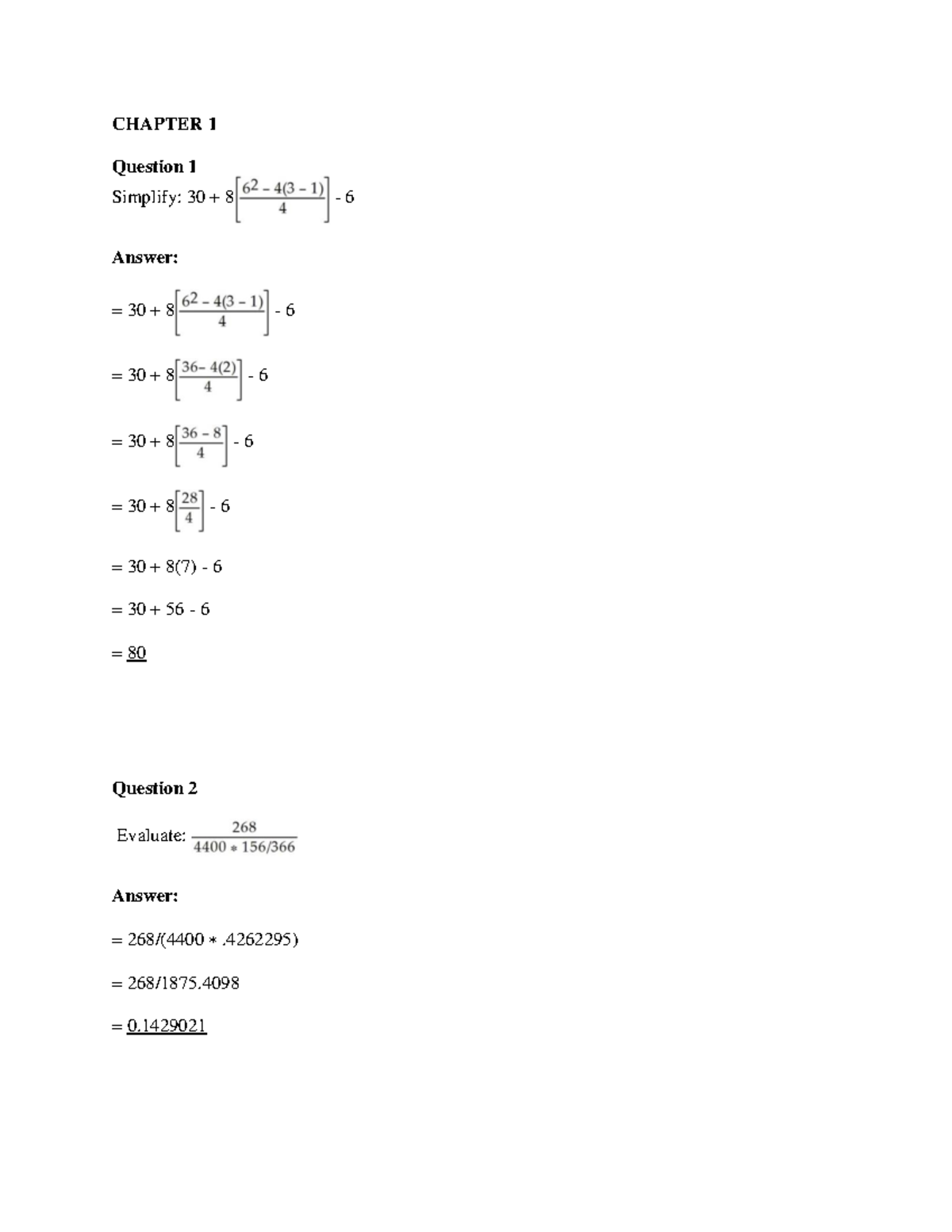 Mid term Practice (Solution) - Answer: Evaluate: Answer: CHAPTER ...