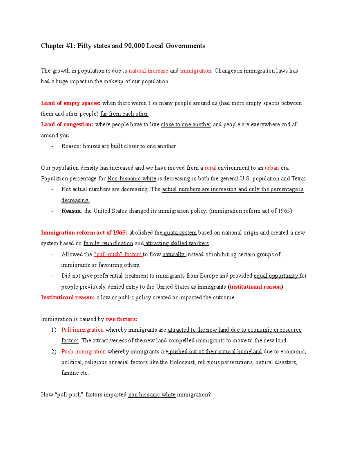 POLS 207 EXAM #1 - POLS 207 EXAM 1 - Chapter #1: Fifty States And ...