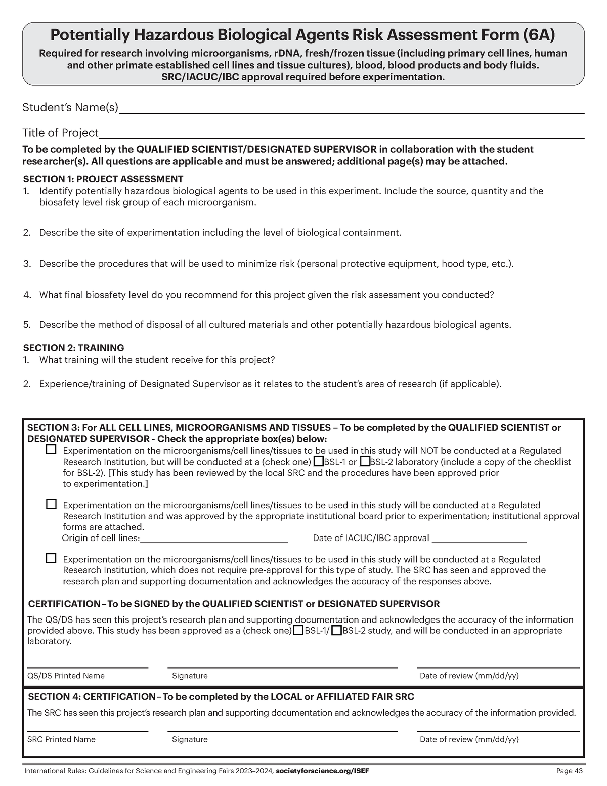 6A Potentially Hazardous Biological Agents - International Rules ...